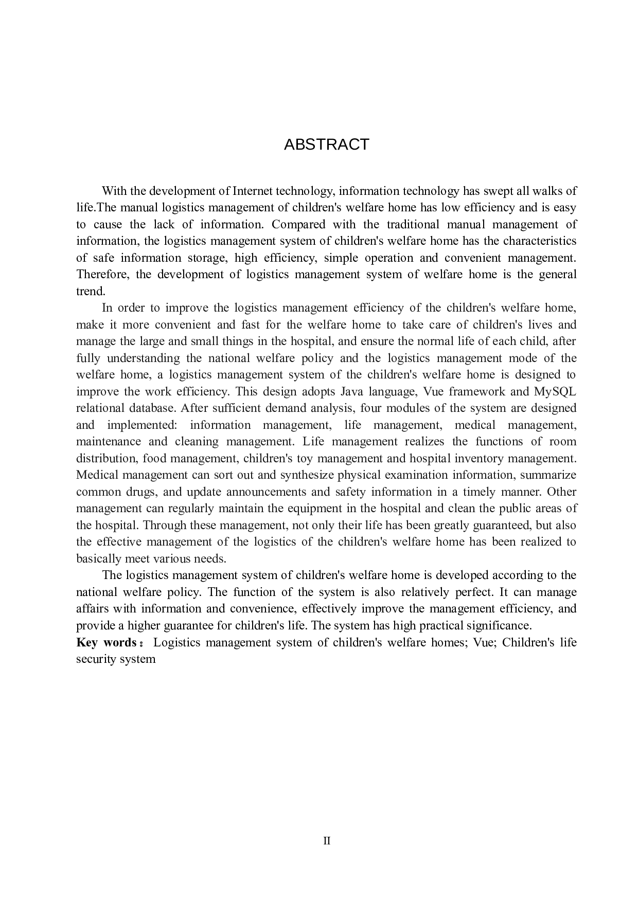 基于Vue的儿童福利院后勤管理系统的设计与实现-19535字.docx 第2页