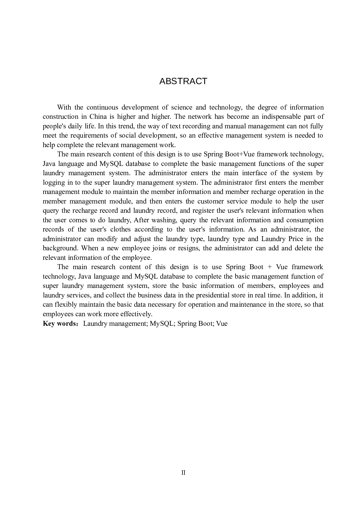 基于Spring Boot+Vue的超能洗衣店管理系统的设计与实现-20861字.docx 第2页