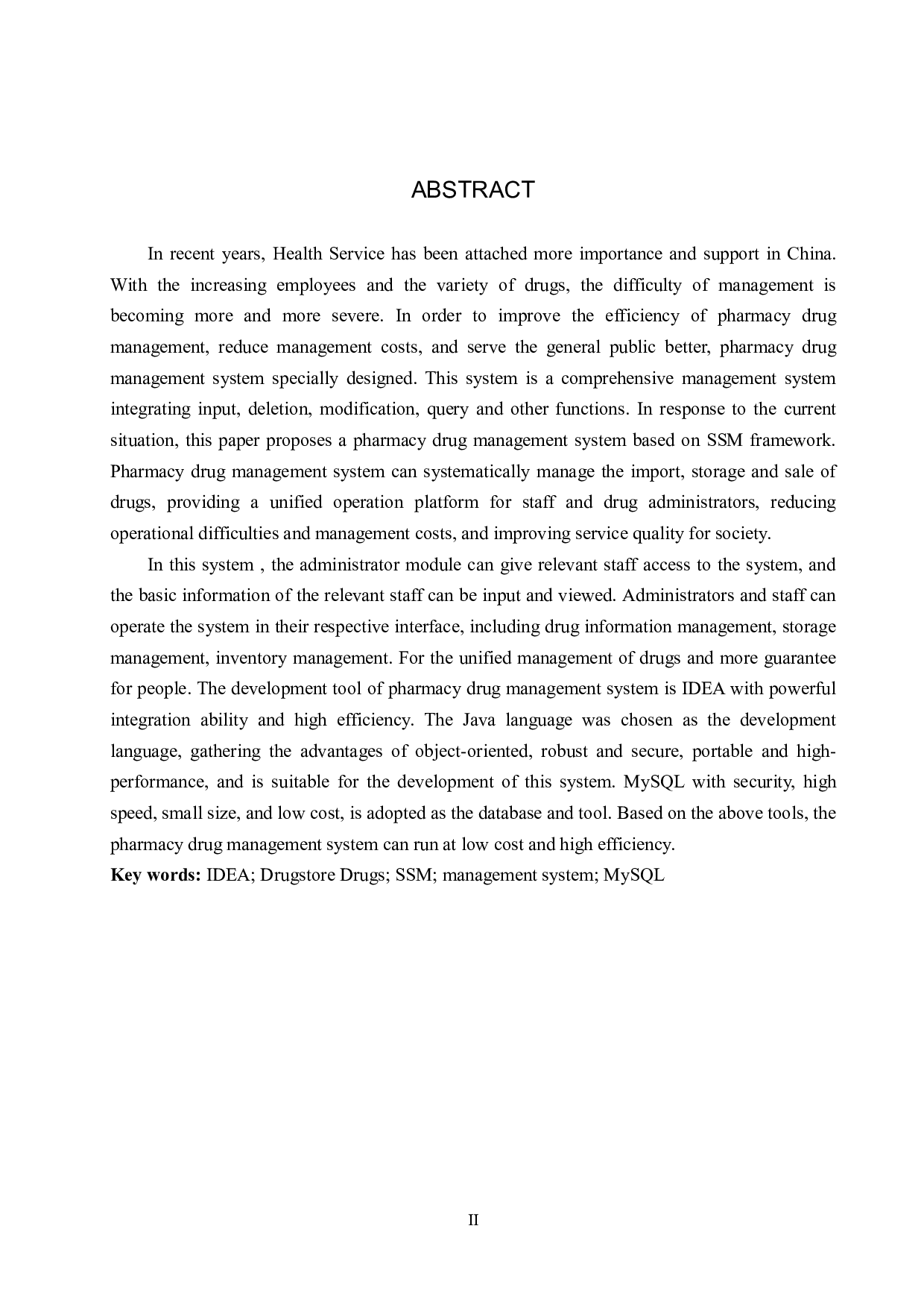 基于 SSM 的药店药品管理系统的设计与实现-23690字.pdf 第2页