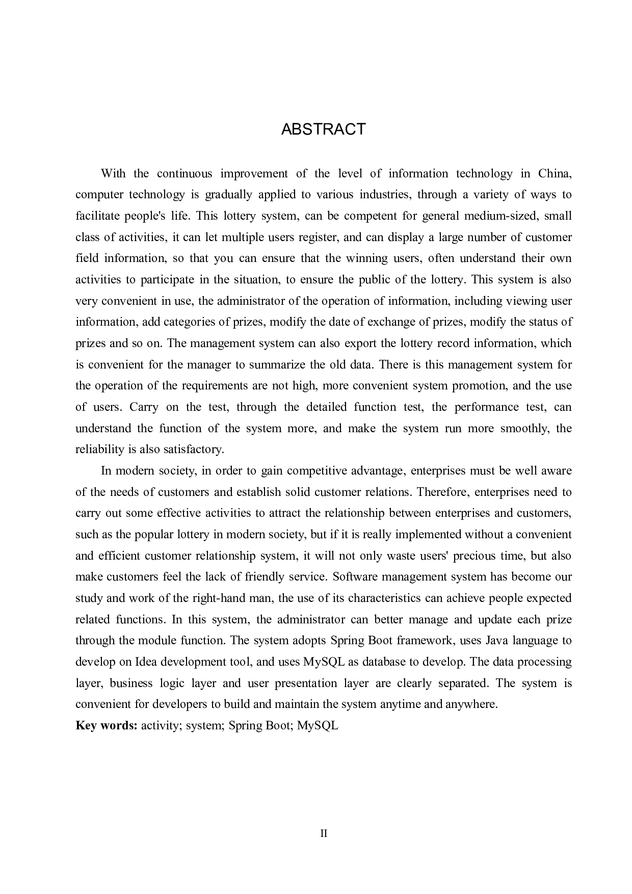 基于 SpringBoot 活动抽奖管理系统的设计与实现-17081字.pdf 第2页