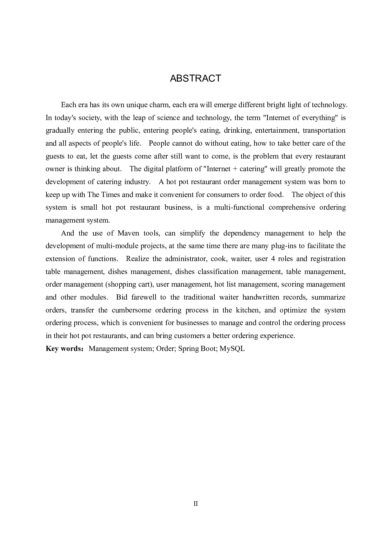 基于 Spring Boot 的火锅店点餐管理系统设计与实现-18813字.pdf 第2页