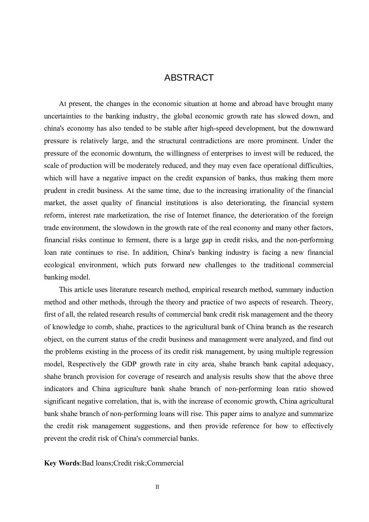 中国农业银行沙河支行信贷风险管理研究-20672字.docx 第2页