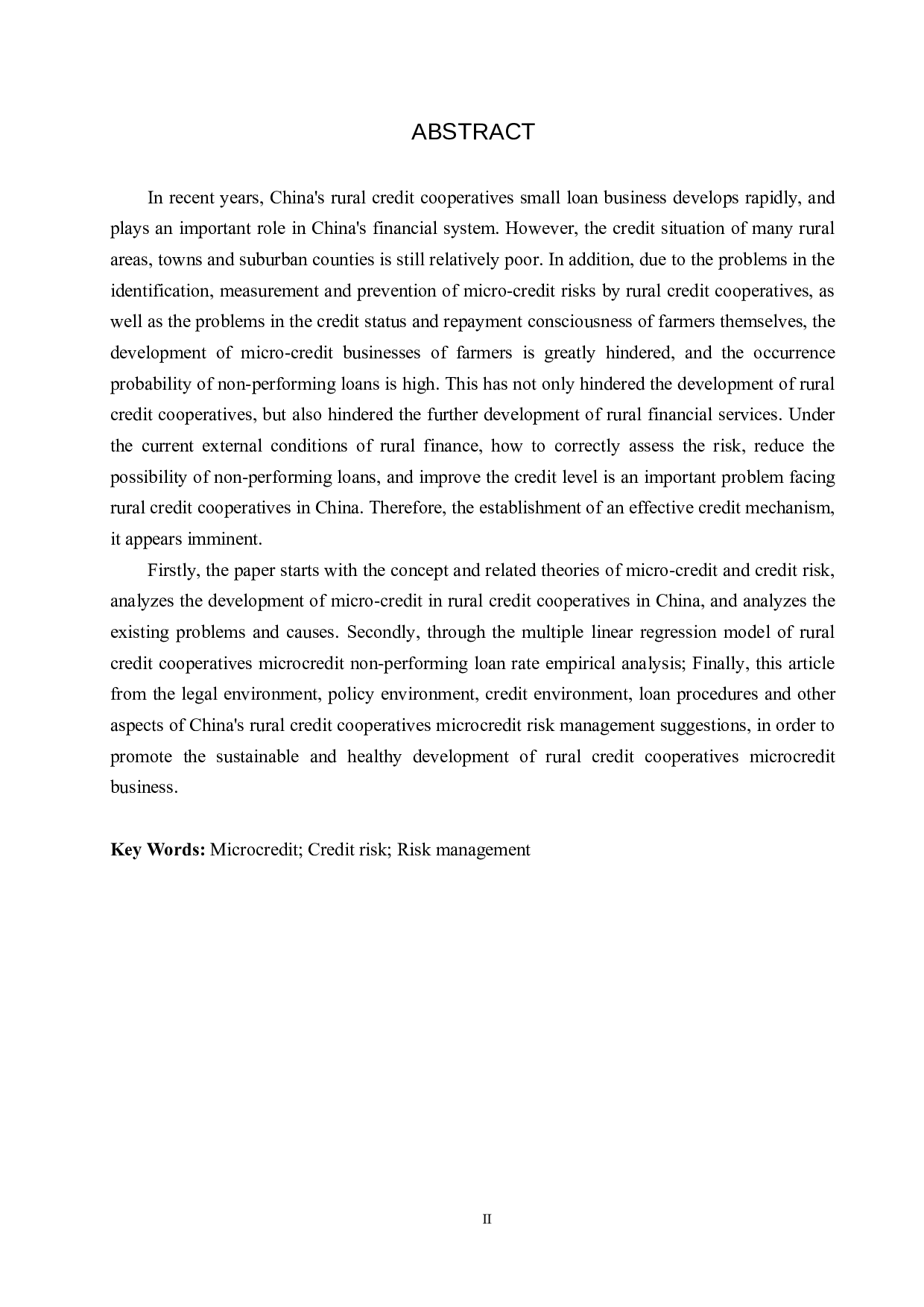 农村信用社小额信贷风险管理研究&mdash;&mdash;以F县为例-19115字.docx 第2页