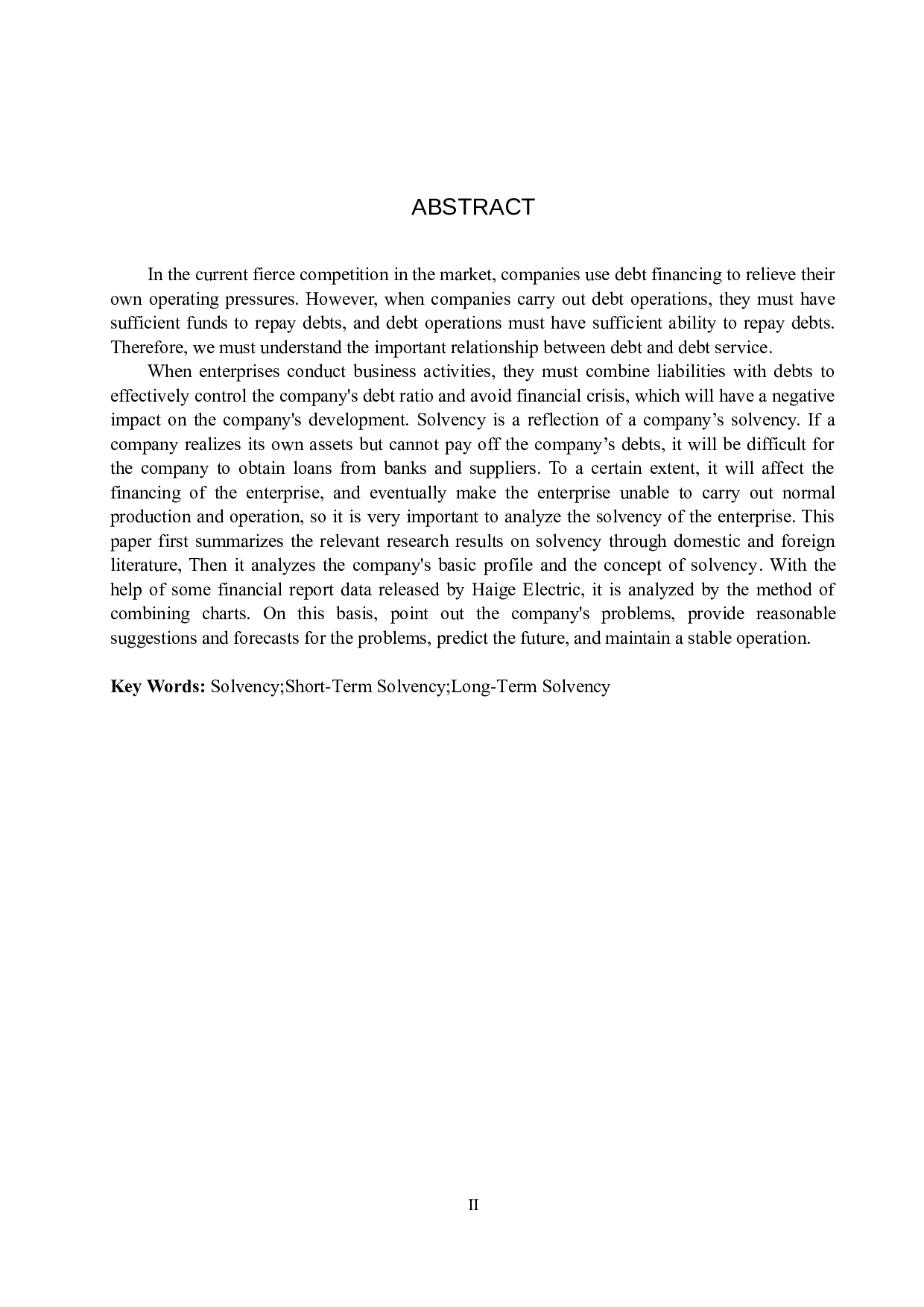 宁波海歌电器有限公司偿债能力分析及对策研究-15970字.docx 第2页