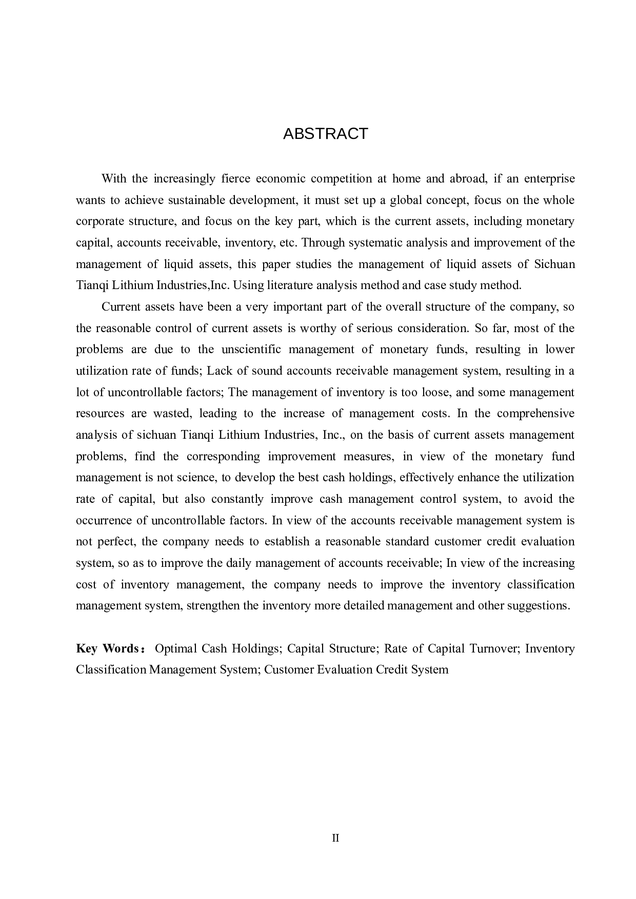 四川天齐锂业股份有限公司流动资产管理问题研究-18302字.docx 第2页