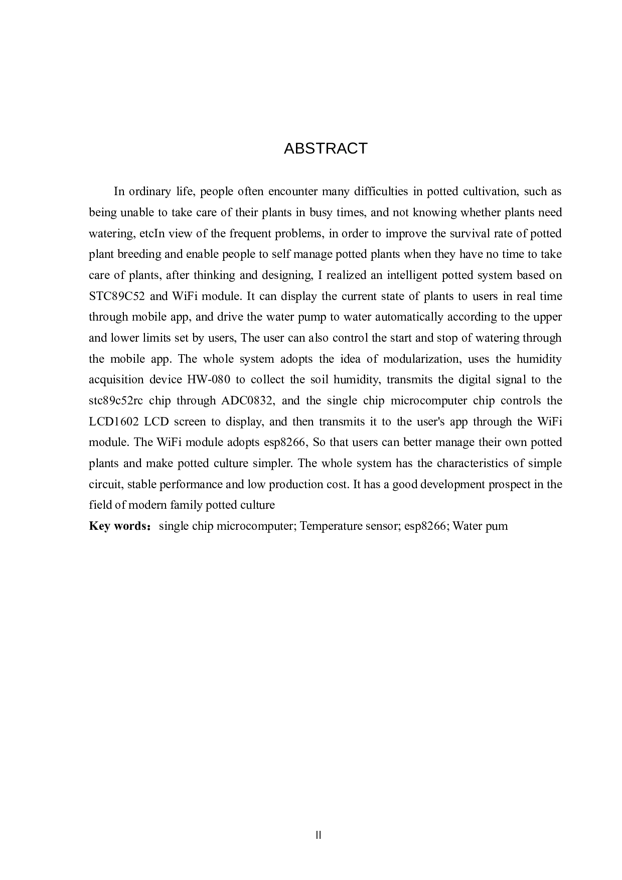 基于STC89C52的智能盆栽环境调控系统的设计-13542字.docx 第2页
