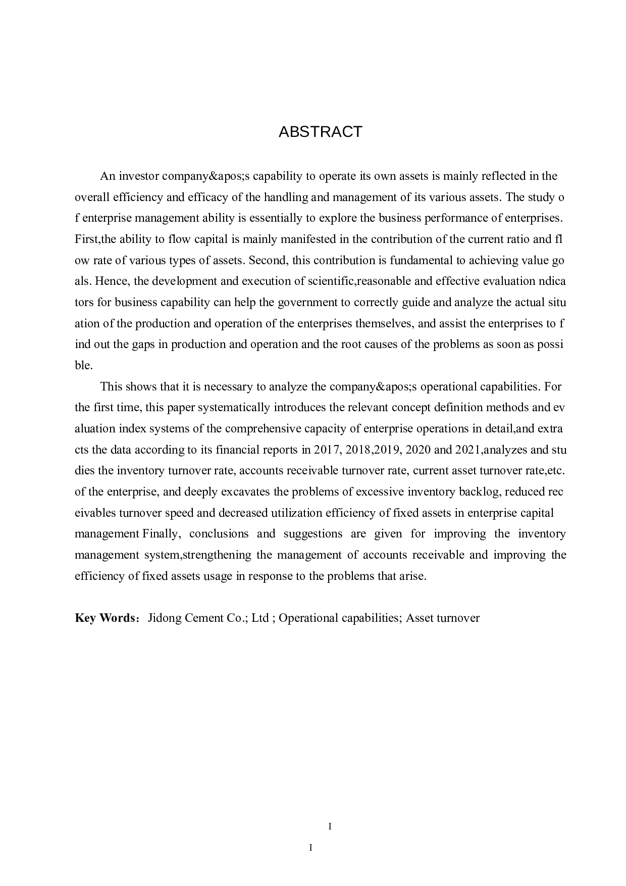 冀东水泥有限公司营运能力分析及评价研究-18960字.docx 第2页