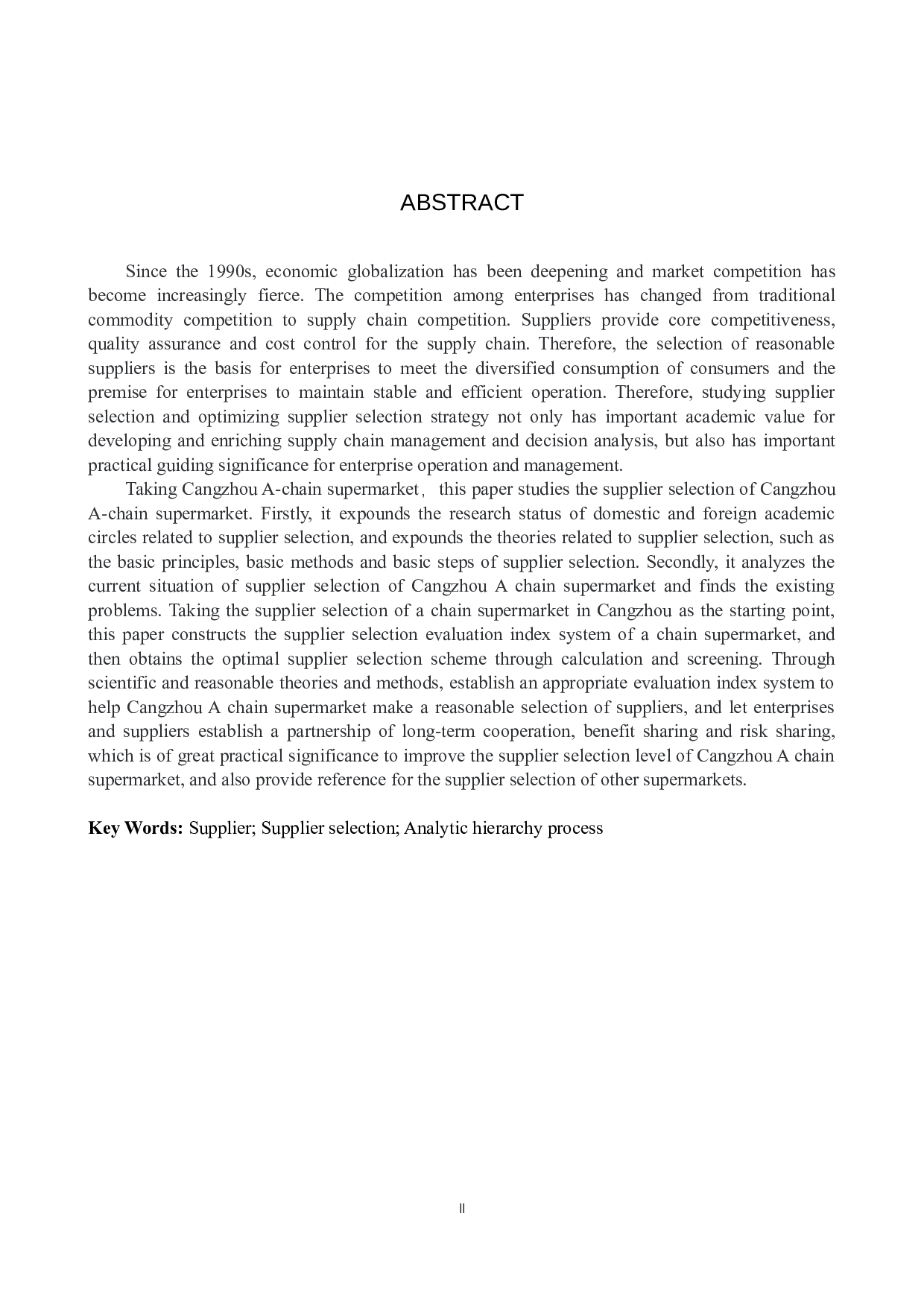 沧州市A连锁超市供应商选择问题研究-14412字.docx 第2页