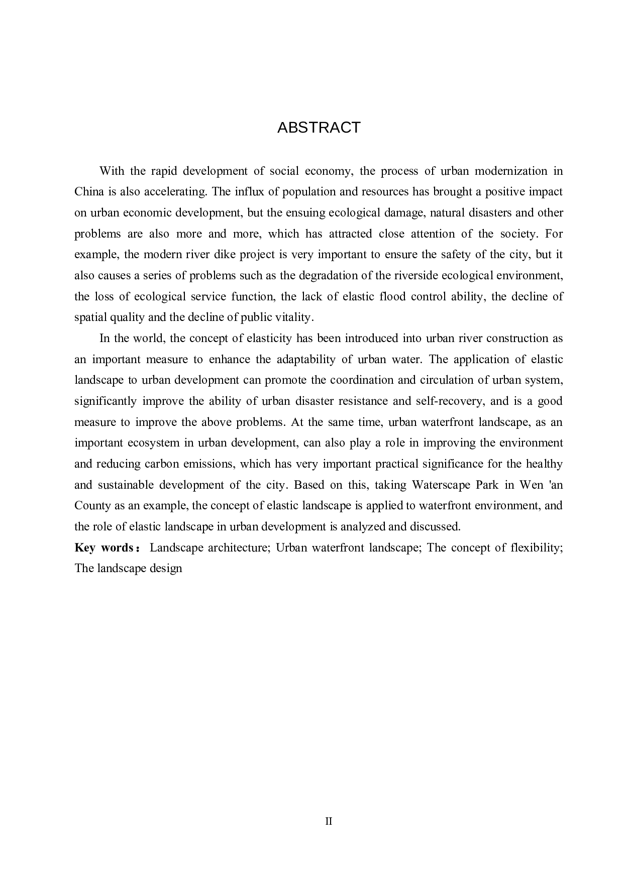 风景园林基于弹性景观理念的城市滨水空间景观设计&mdash;&mdash;以文安县水景公园为例-5290字.docx 第2页