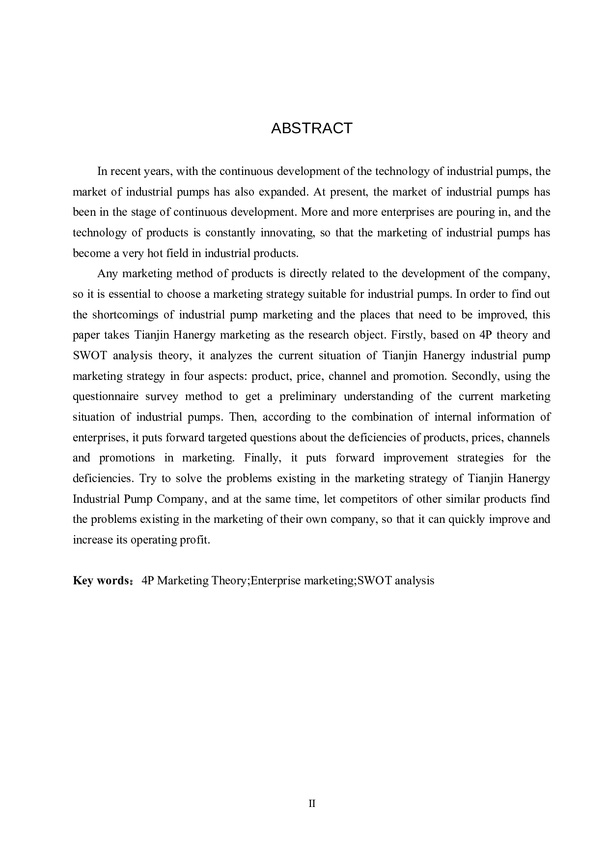 天津汉能工业泵营销策略研究-14708字.docx 第2页