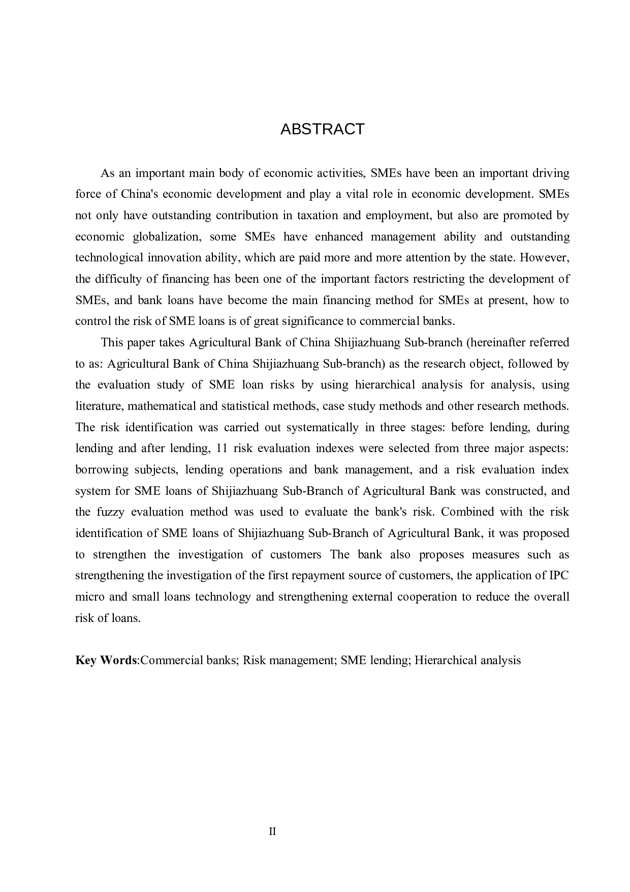 中国农业银行石家庄支行中小企业贷款风险管理研究-15918字.docx 第2页