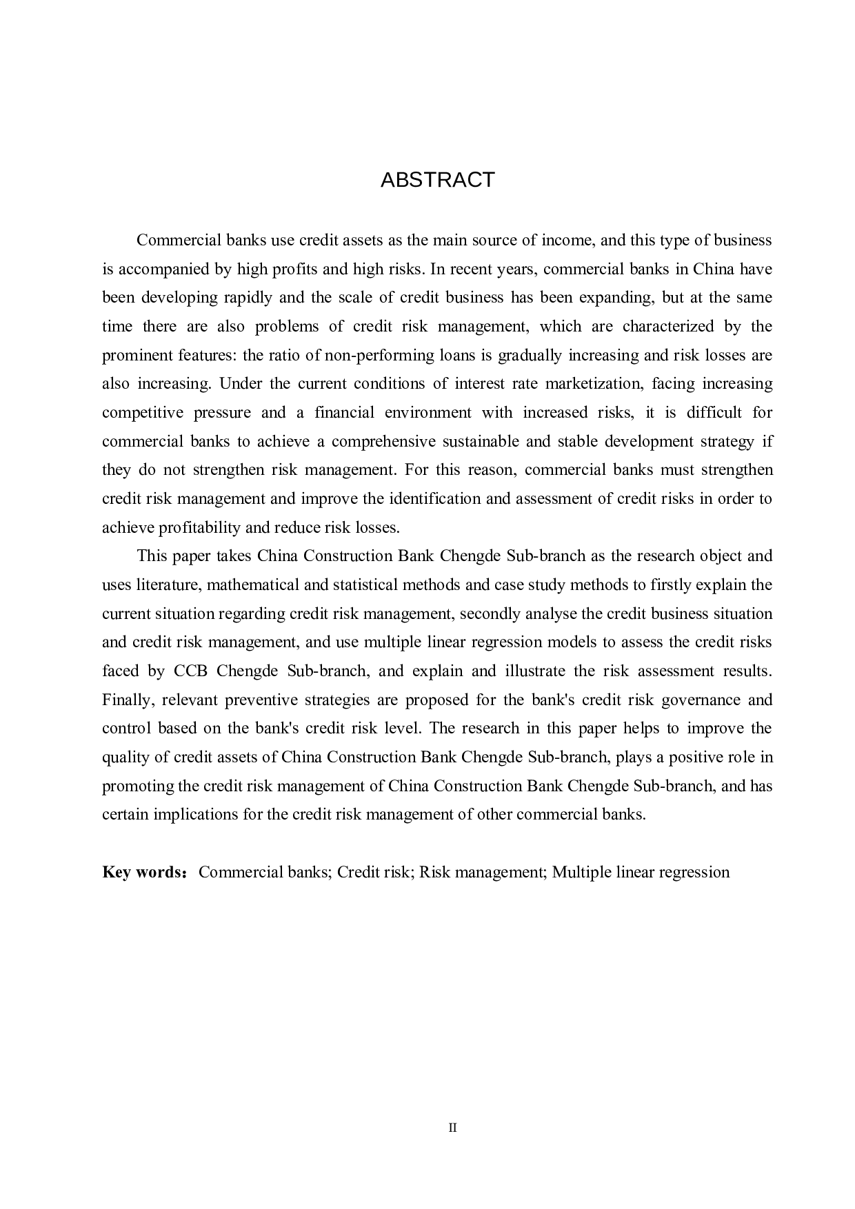 中国建设银行承德支行信贷风险管理研究-18859字.docx 第2页