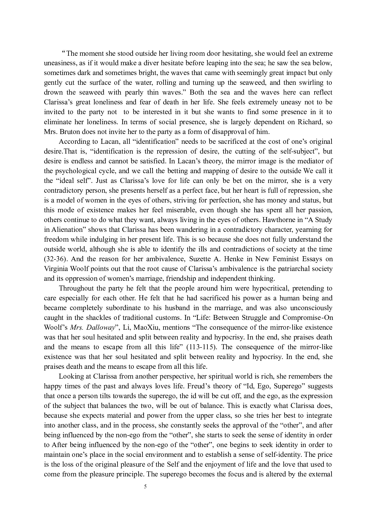 镜像、话语、救赎&mdash;&mdash;从精神分析角度解读《达洛维夫人》-8846字.docx 第10页