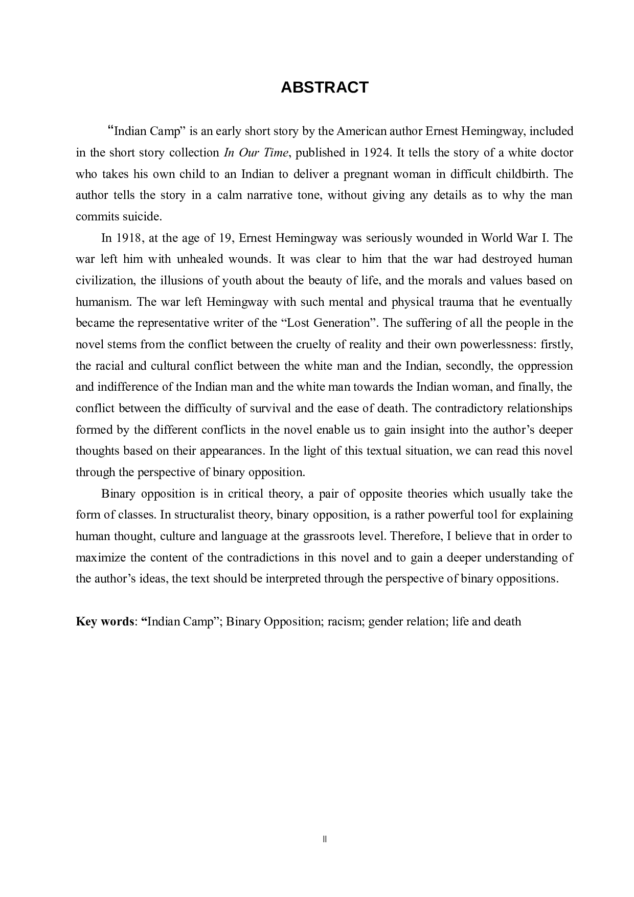 二元对立视角下解读《印第安人营地》-8556字.docx 第3页