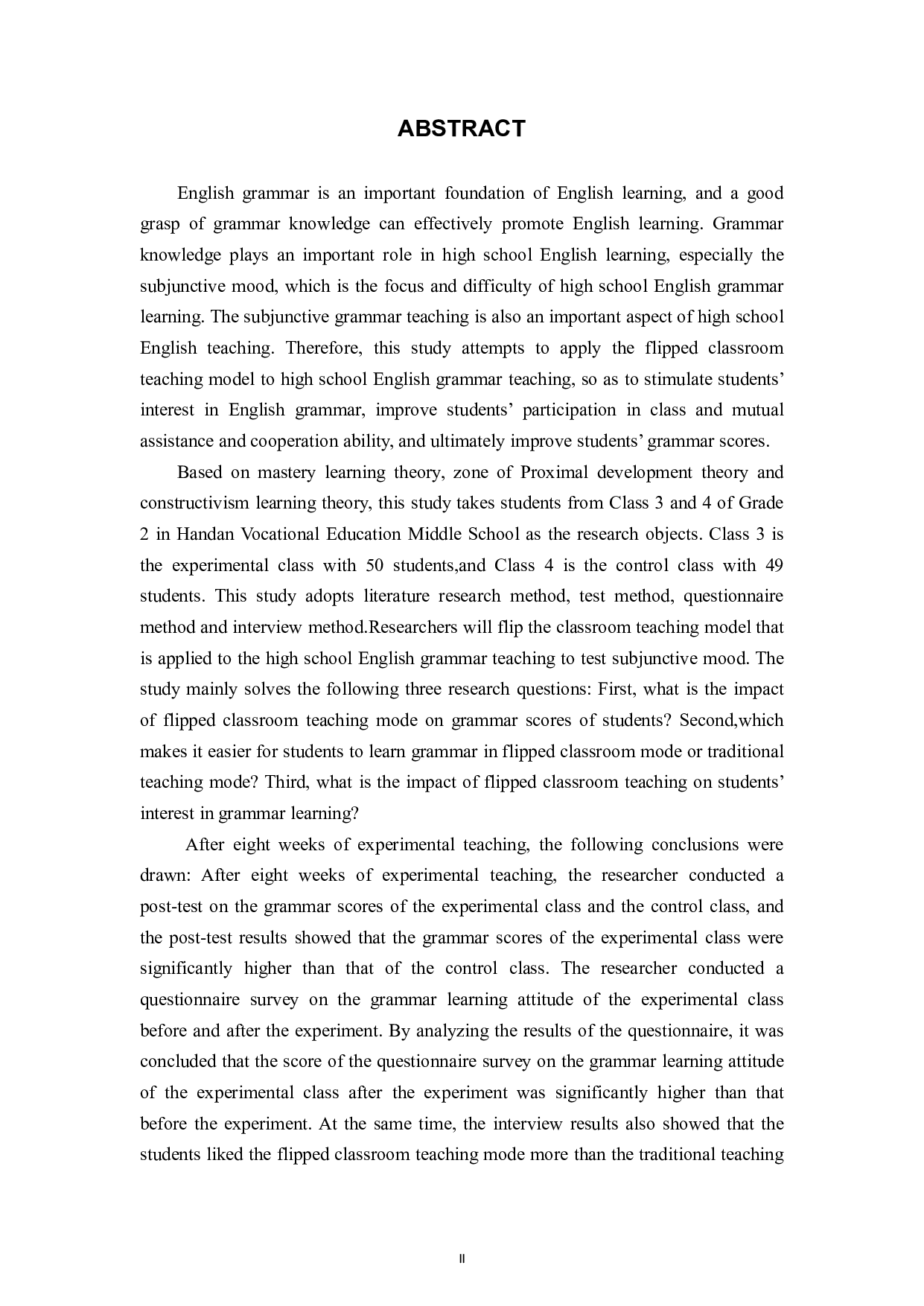 翻转课堂模式与传统教学模式在中专英语教学中的对比研究-10355字.pdf 第2页