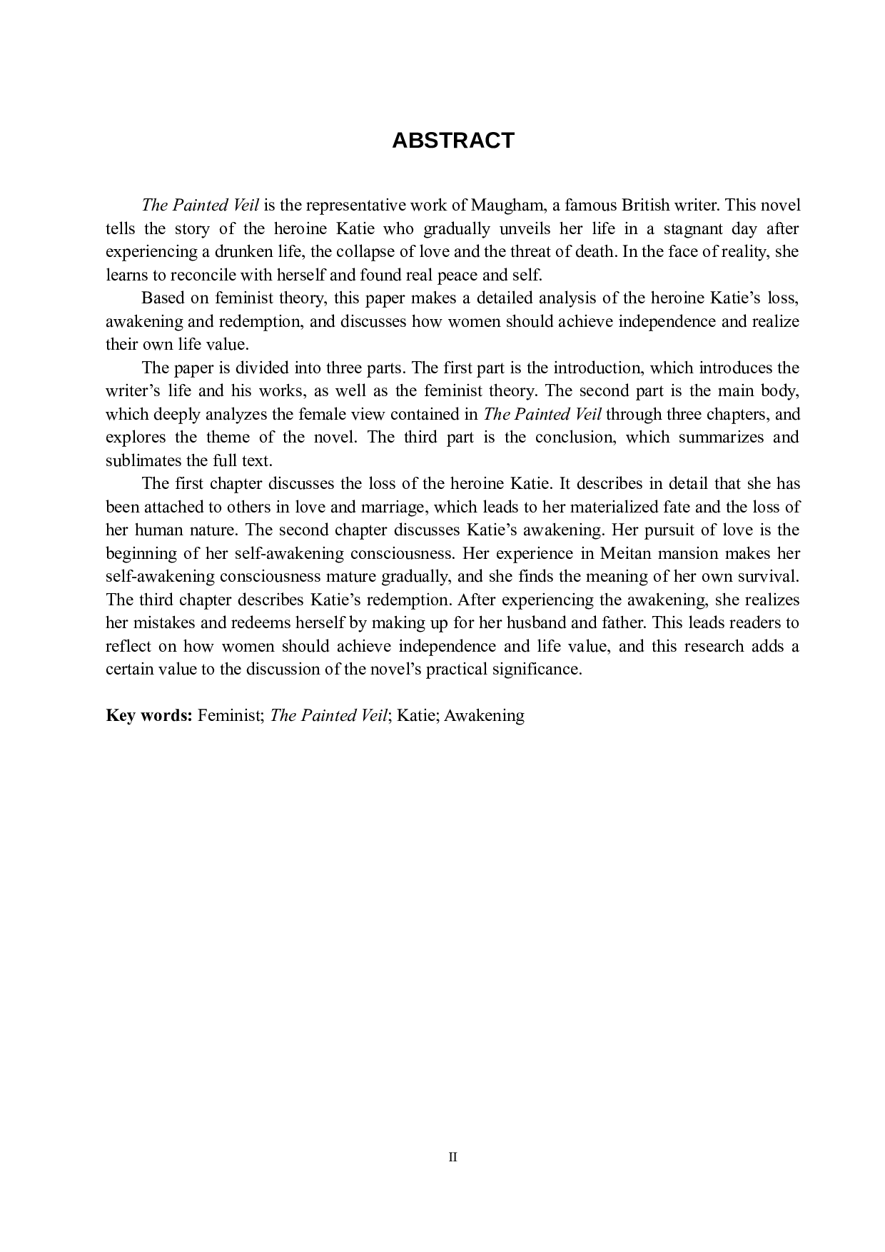 女性主义视域下解读毛姆《面纱》中的凯蒂-10656字.docx 第3页