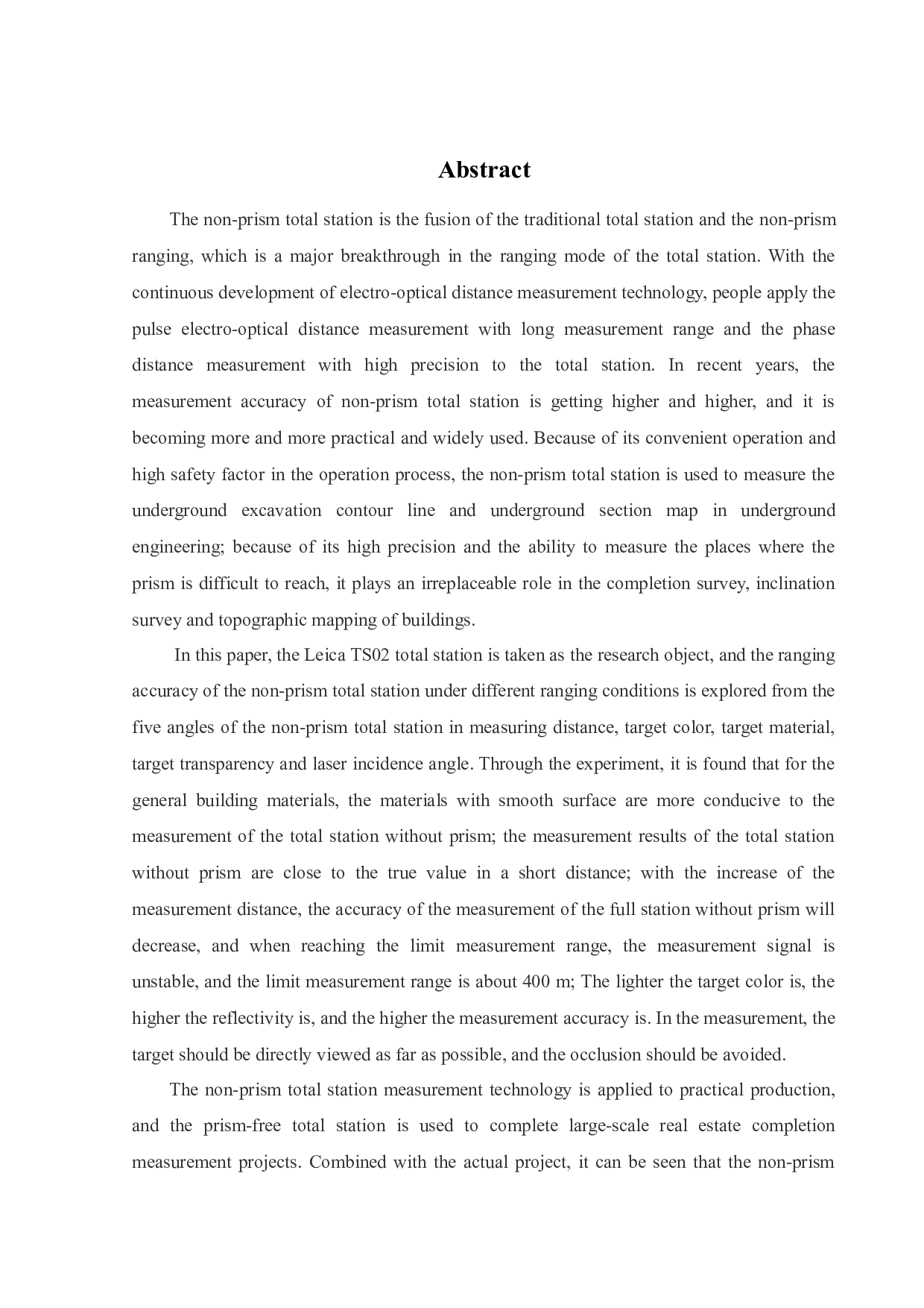 免棱镜全站仪测距性能及应用研究-17865字.docx 第1页