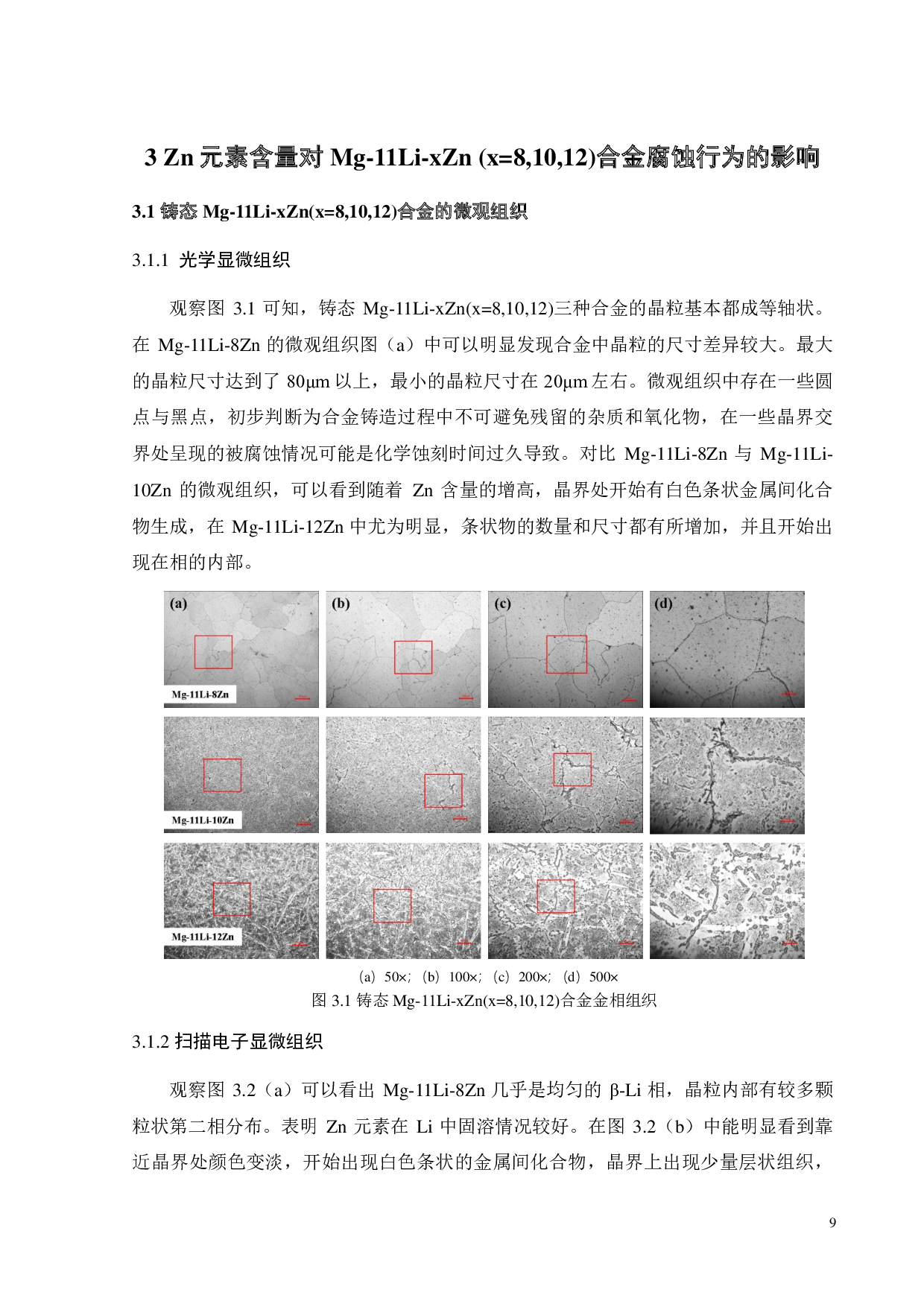 铸态 Mg-11Li -xZn（x=8,10,12 ）合金的腐蚀行为研究-15275字.pdf 第9页