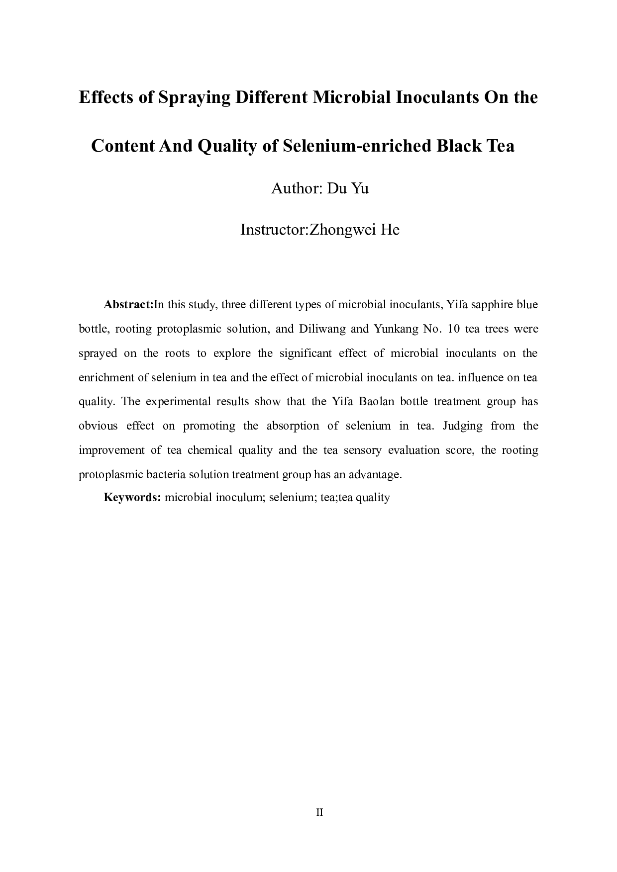 喷施不同微生物菌剂对富硒红茶内含物及品质的影响-10200字.doc 第3页