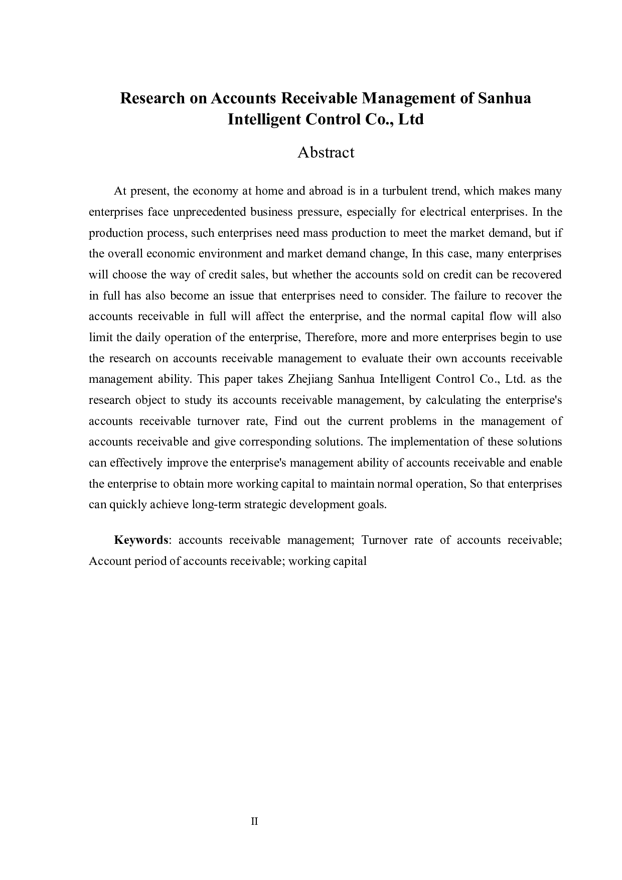 三花智能控制股份有限公司应收账款管理问题研究-13923字.docx 第2页