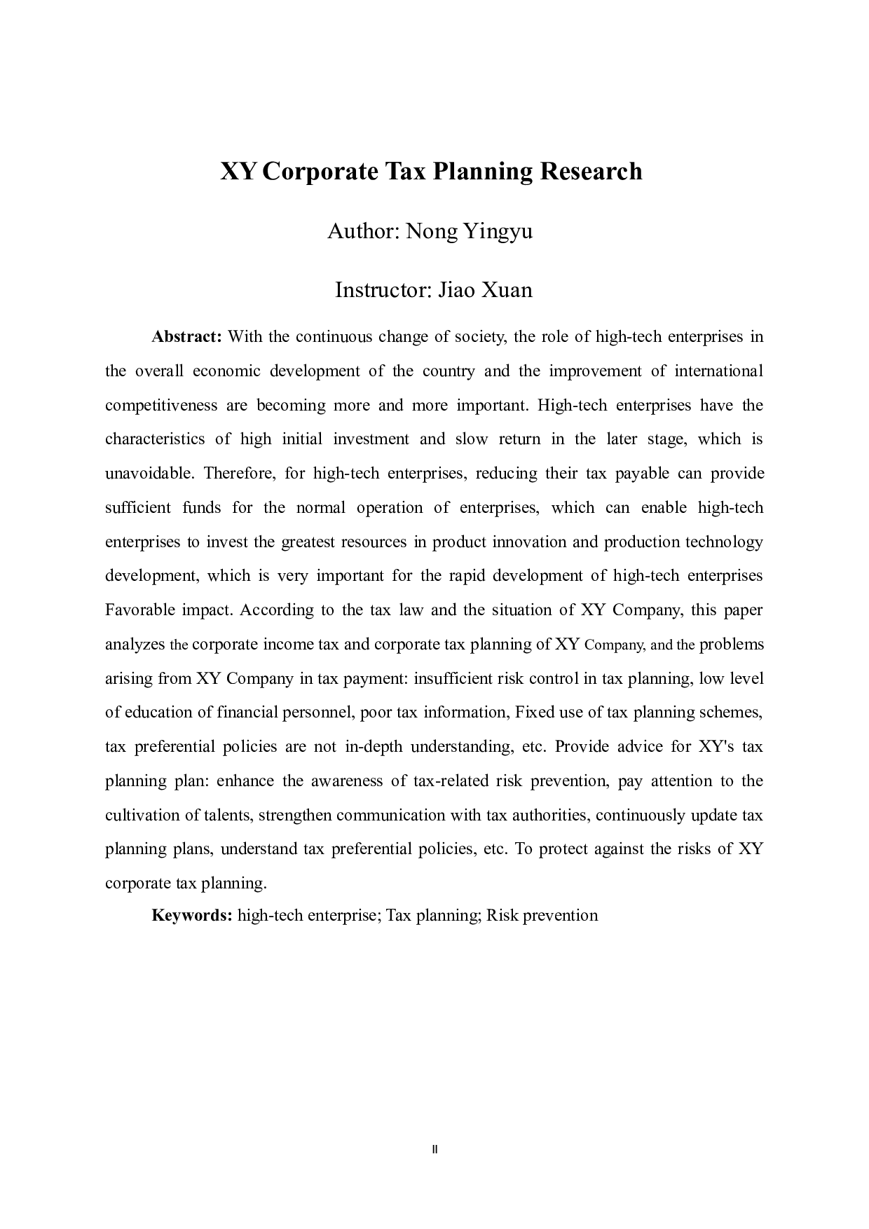 XY公司纳税筹划研究-12466字.doc 第4页