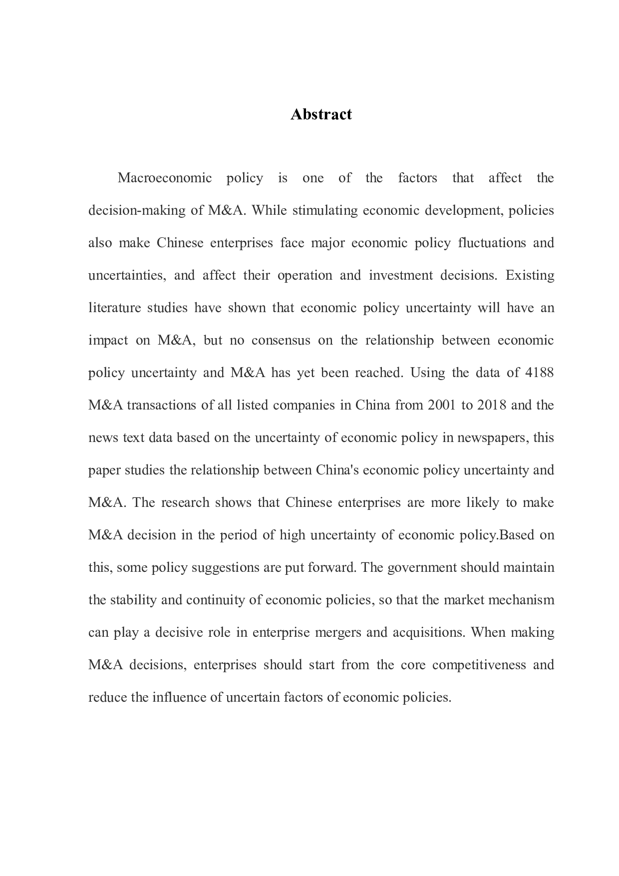 经济政策不确定性对企业并购的影响研究-10121字.pdf 第2页