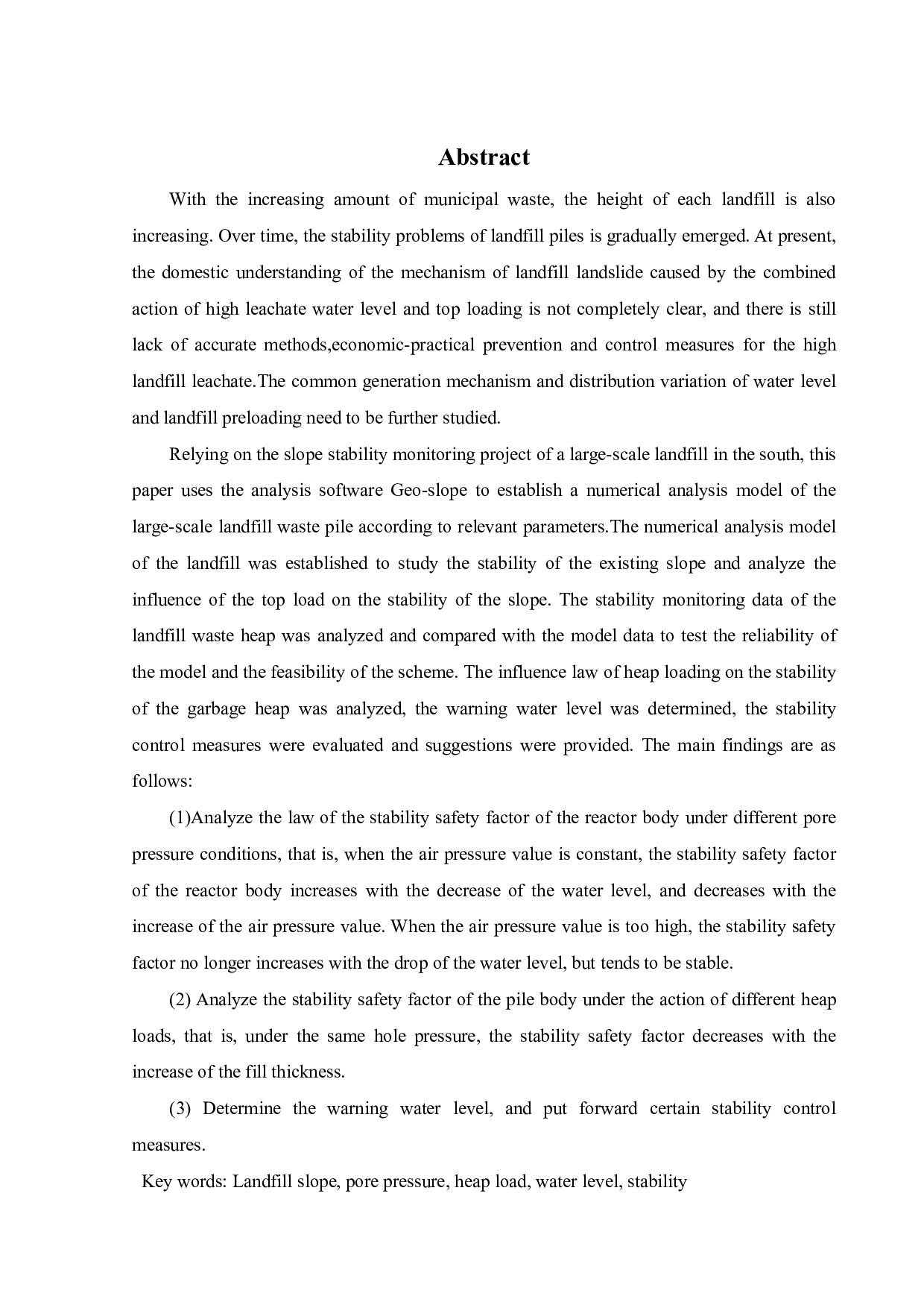 大型垃圾填埋场垃圾堆体稳定性分析-19226字.pdf 第1页