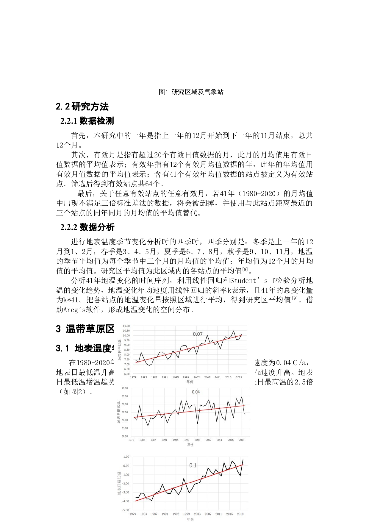 温带草原区近40年地表温度变化特征研究-6147字.doc 第5页