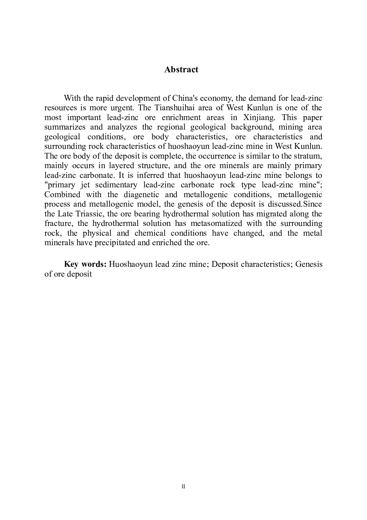 新疆火烧云铅锌矿的特征及其成因-6255字.doc 第3页