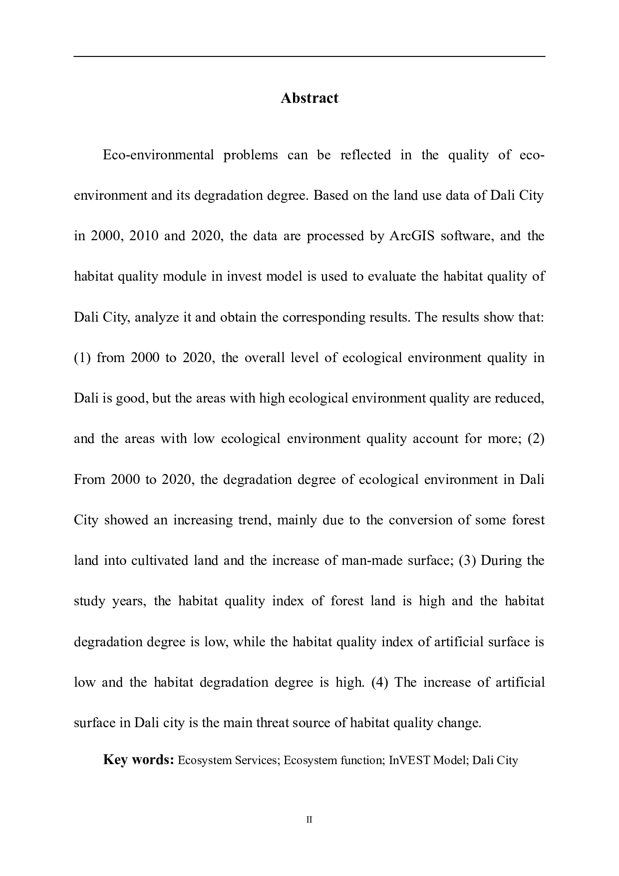 基于InVEST模型的大理市生境质量时空动态分析-8133字.docx 第3页