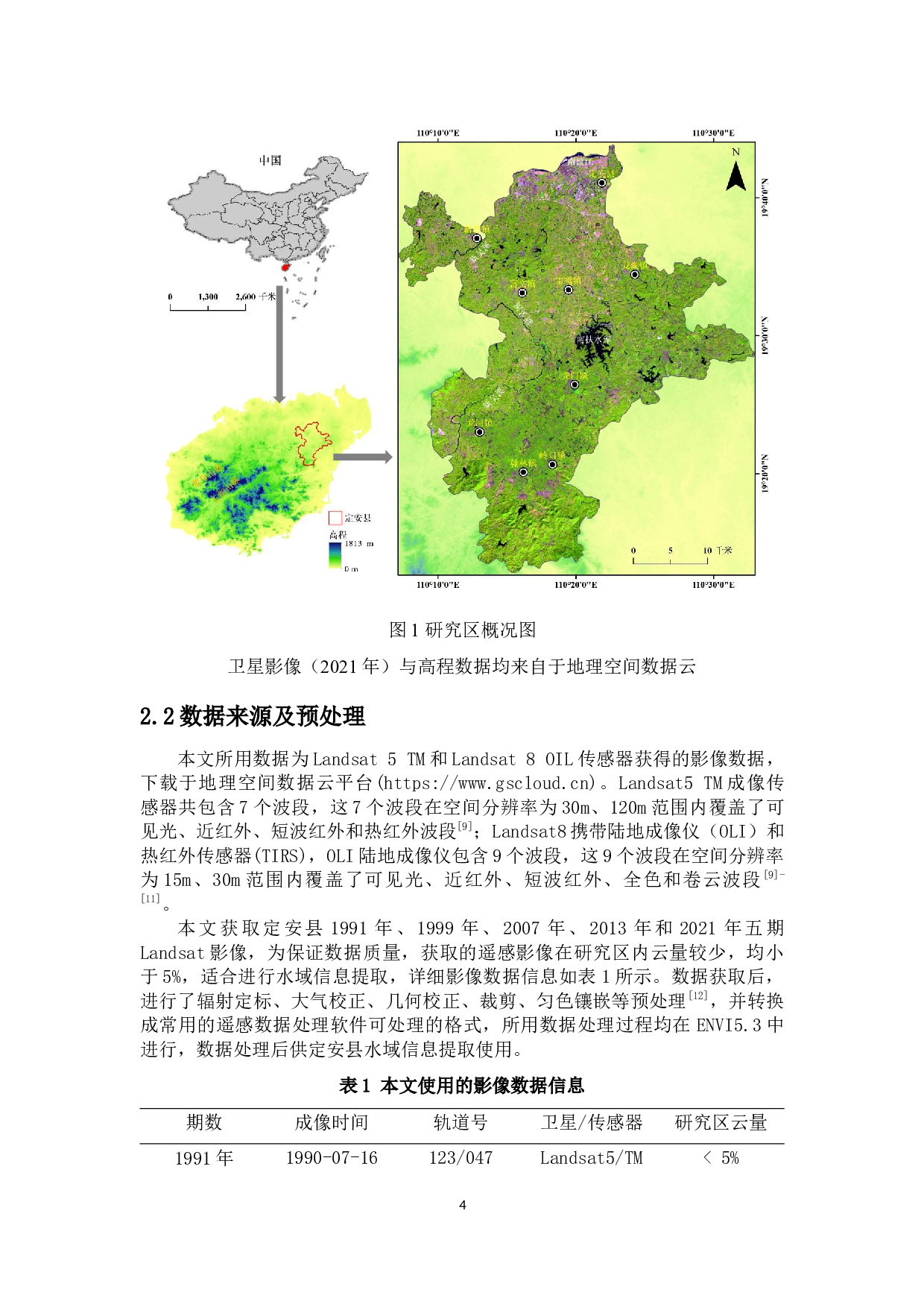 近30年定安县水域提取及其时空格局演变-9936字.docx 第5页