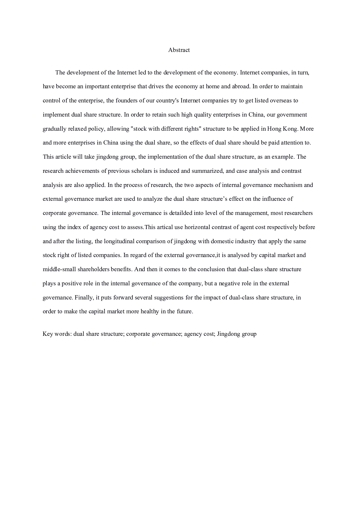 双重股权结构对公司治理的影响研究&mdash;&mdash;以京东集团为例-15770字.pdf 第1页