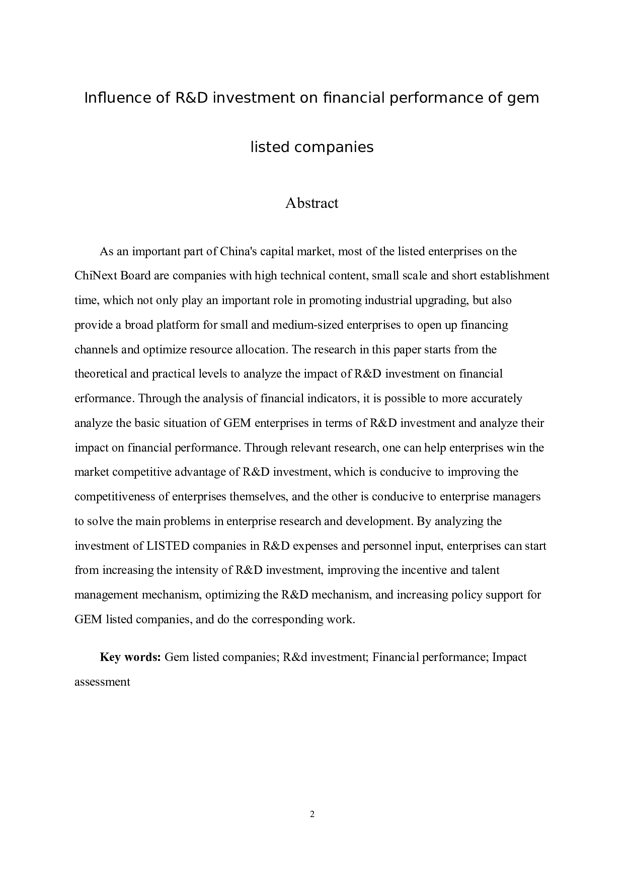 创业板上市公司研发投入对企业财务绩效的影响-11259字.doc 第1页