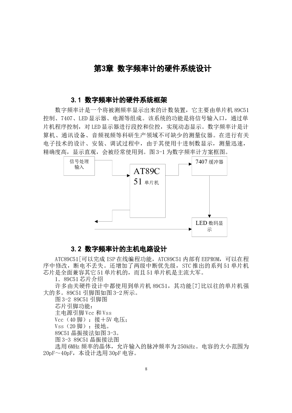 基于51单片机实现的数字频率计设计-8567字.docx 第8页