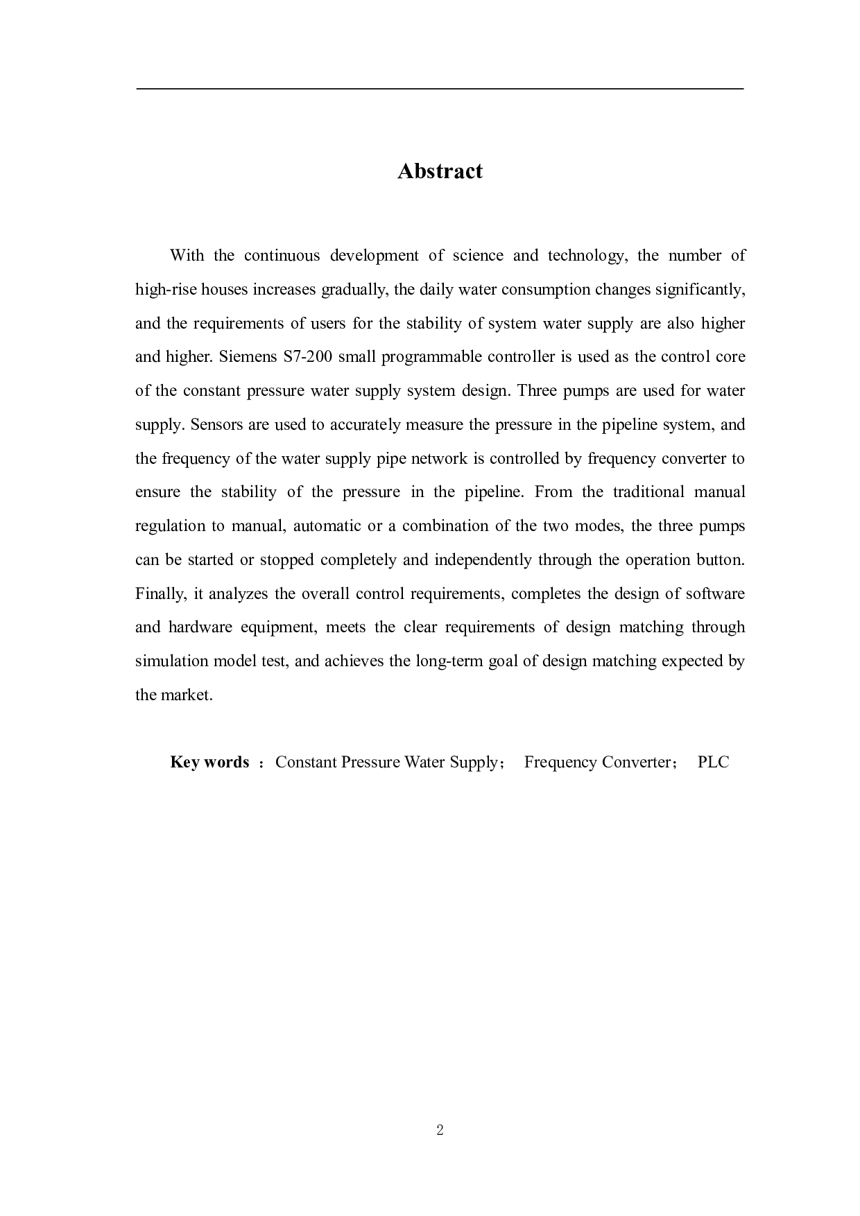 基于PLC的变频恒压供水系统的设计-7810字.pdf 第2页