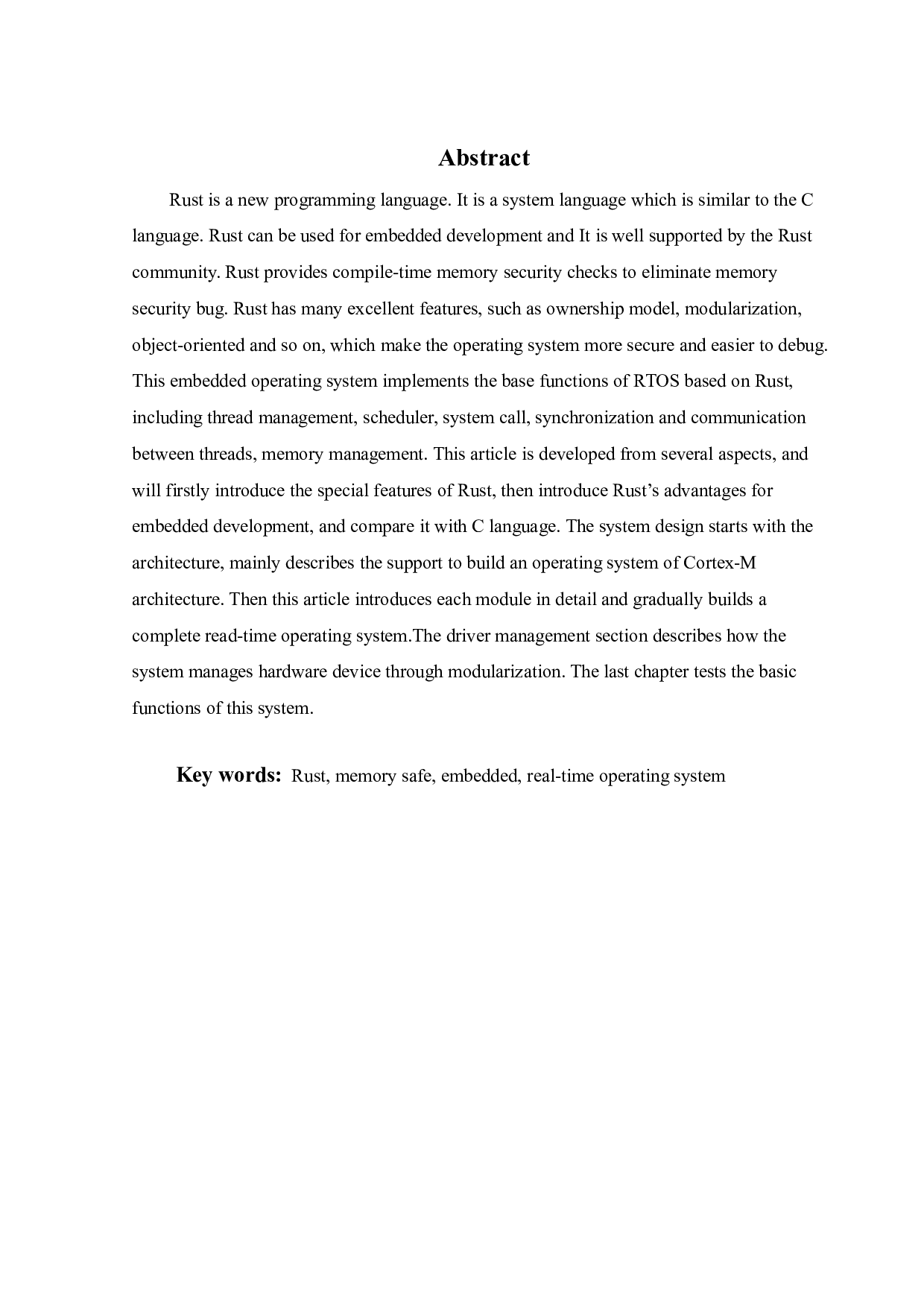 基于Rust的嵌入式实时操作系统-15307字.pdf 第2页