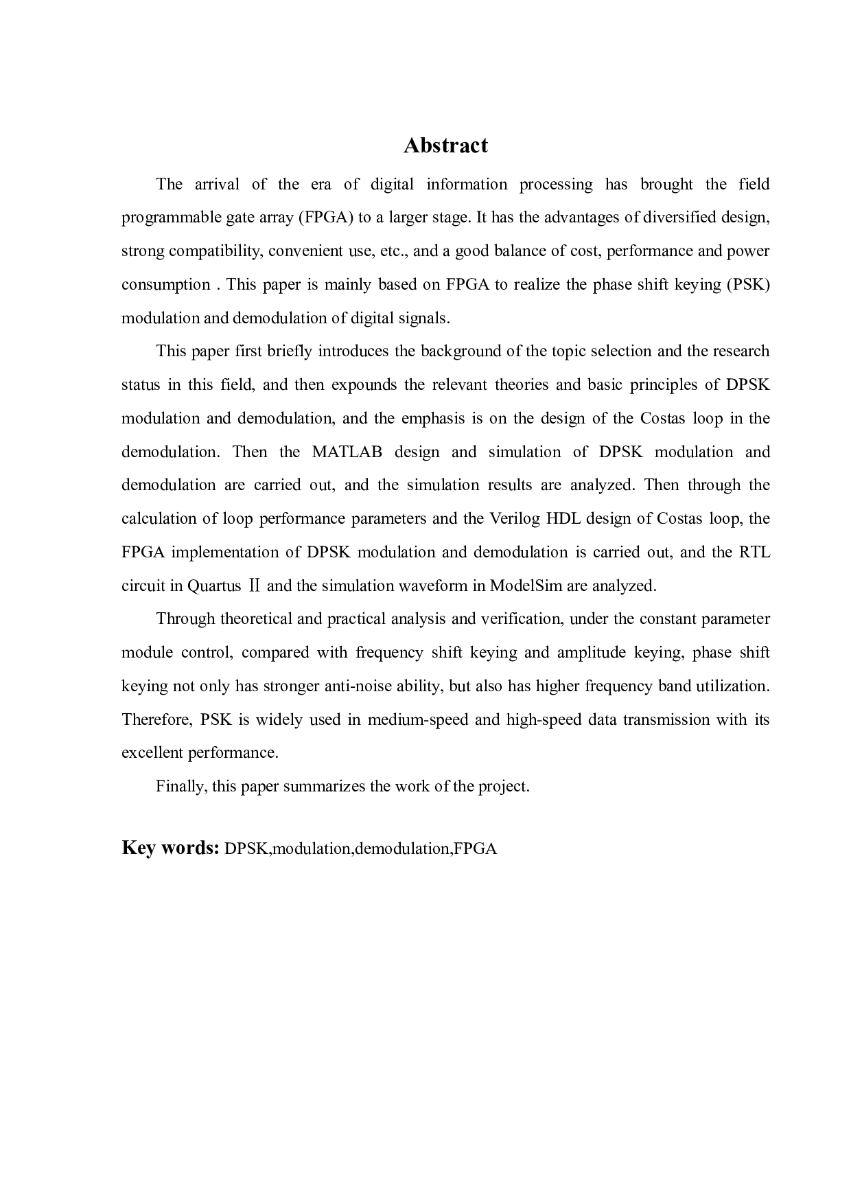 PSK调制解调的FPGA实现-15322字.pdf 第3页