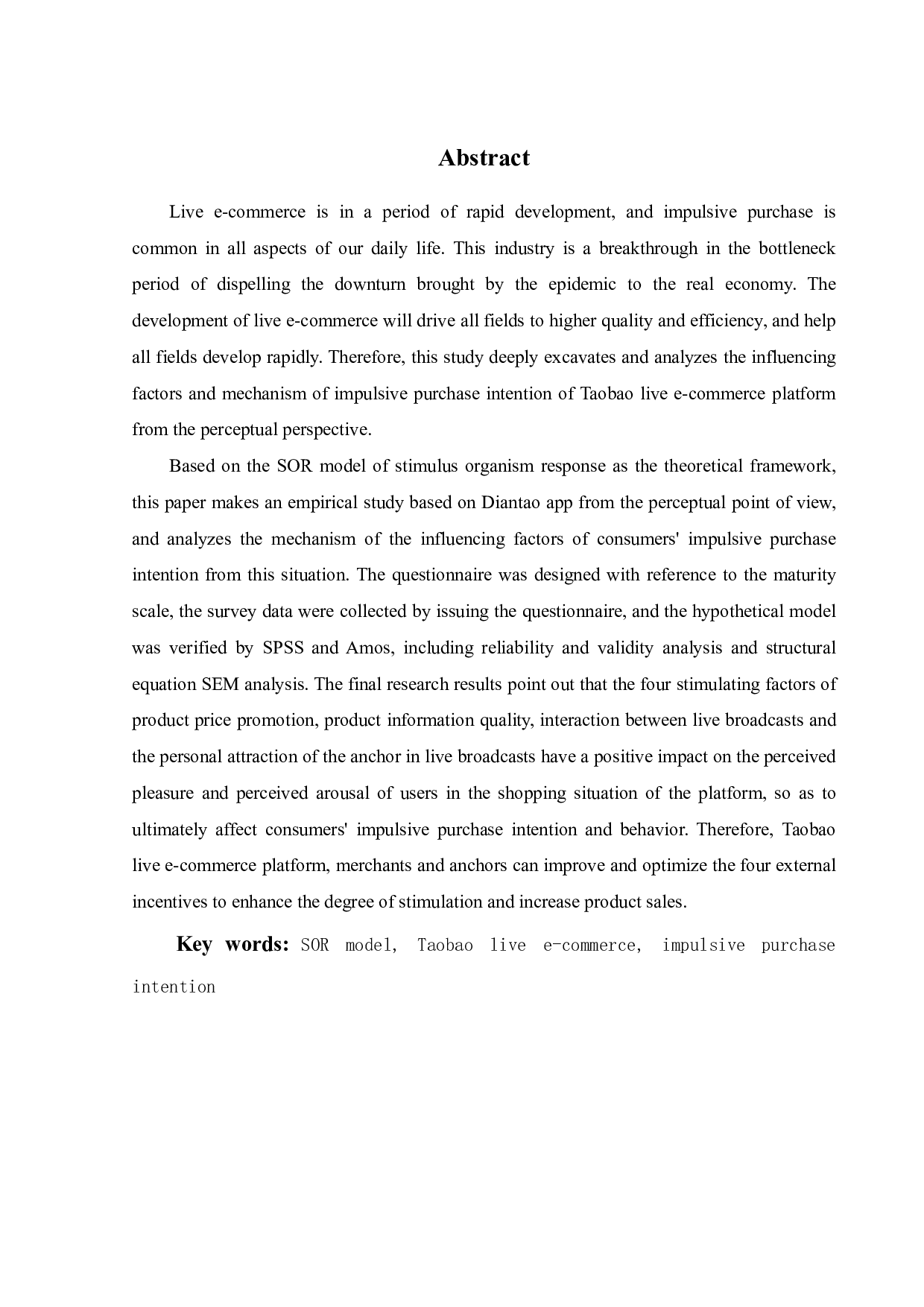 淘宝直播电商消费者冲动性购买意愿的影响因素研究-30387字.pdf 第1页