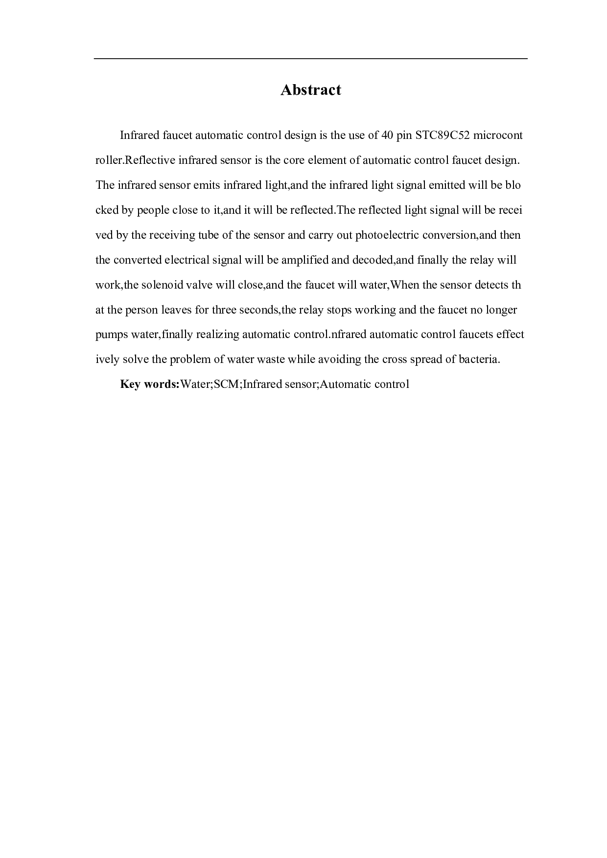 红外线水龙头自动控制设计-7804字.pdf 第1页