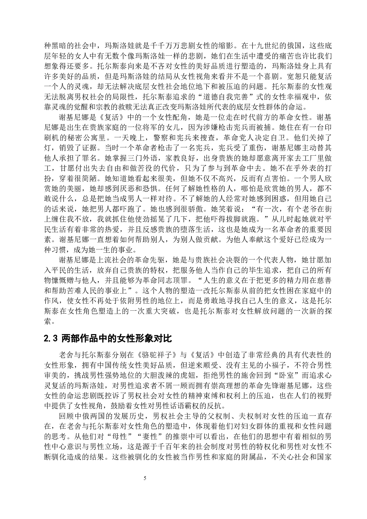《复活》与《骆驼祥子》中的女性形象对比分析-12331字.docx 第9页