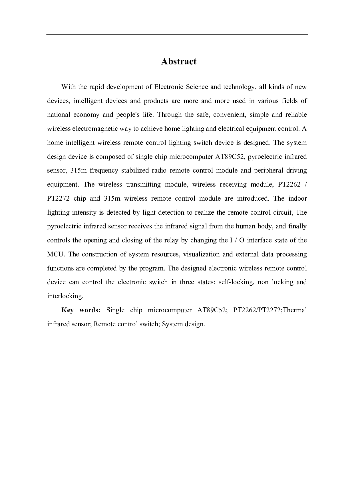 家庭照明系统无线遥控开关设计-4801字.pdf 第1页