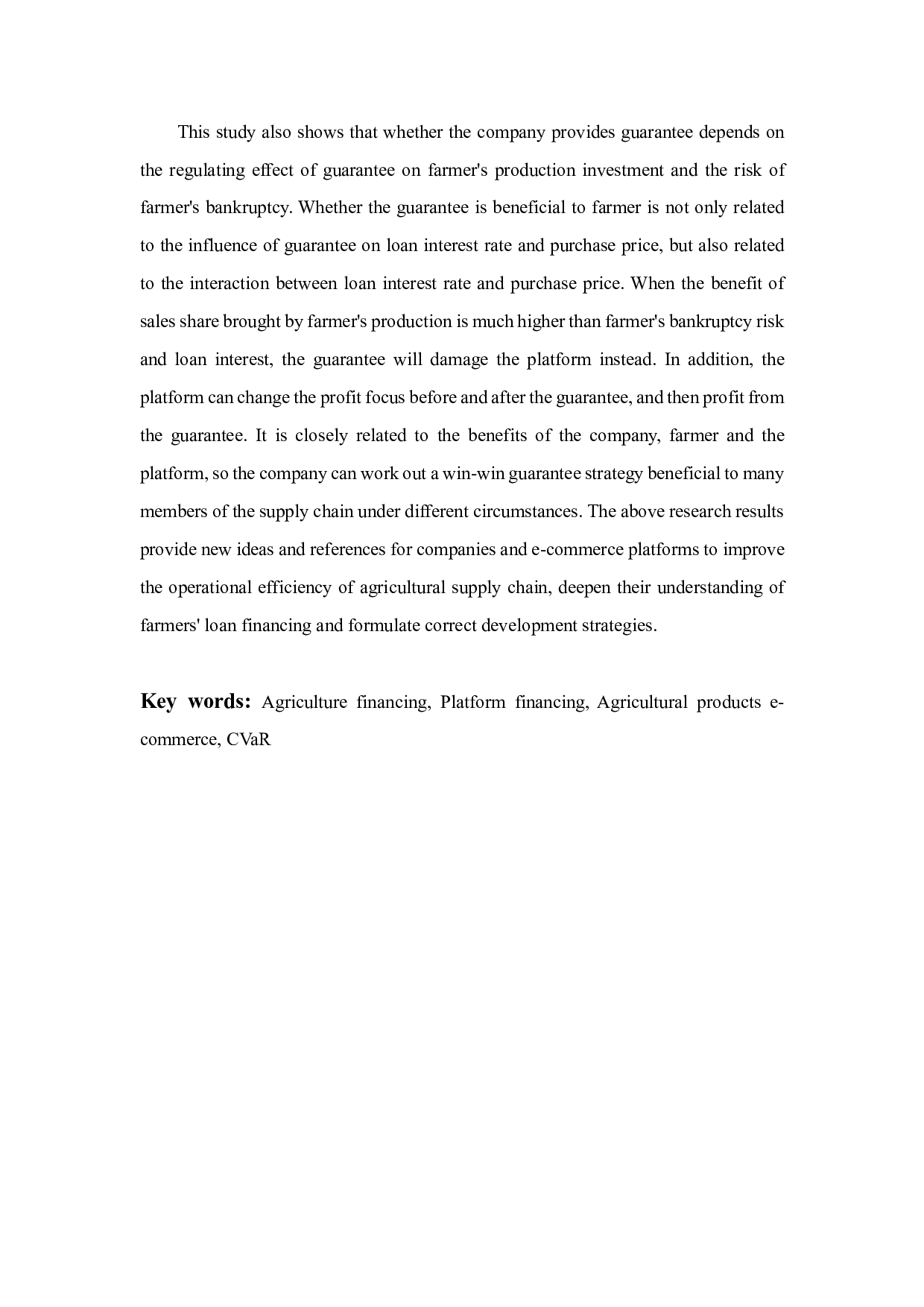 基于 CVaR的农产品电商供应链融资策略研究-49196字.pdf 第2页