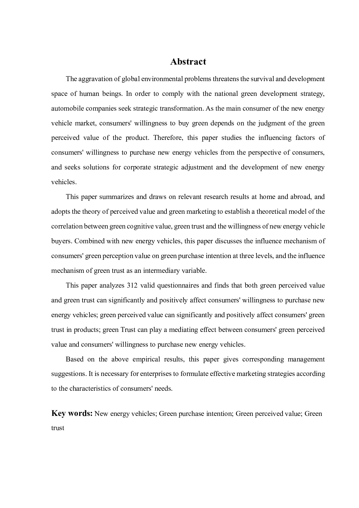 绿色感知价值对新能源汽车消费意愿的影响研究-20772字.pdf 第1页