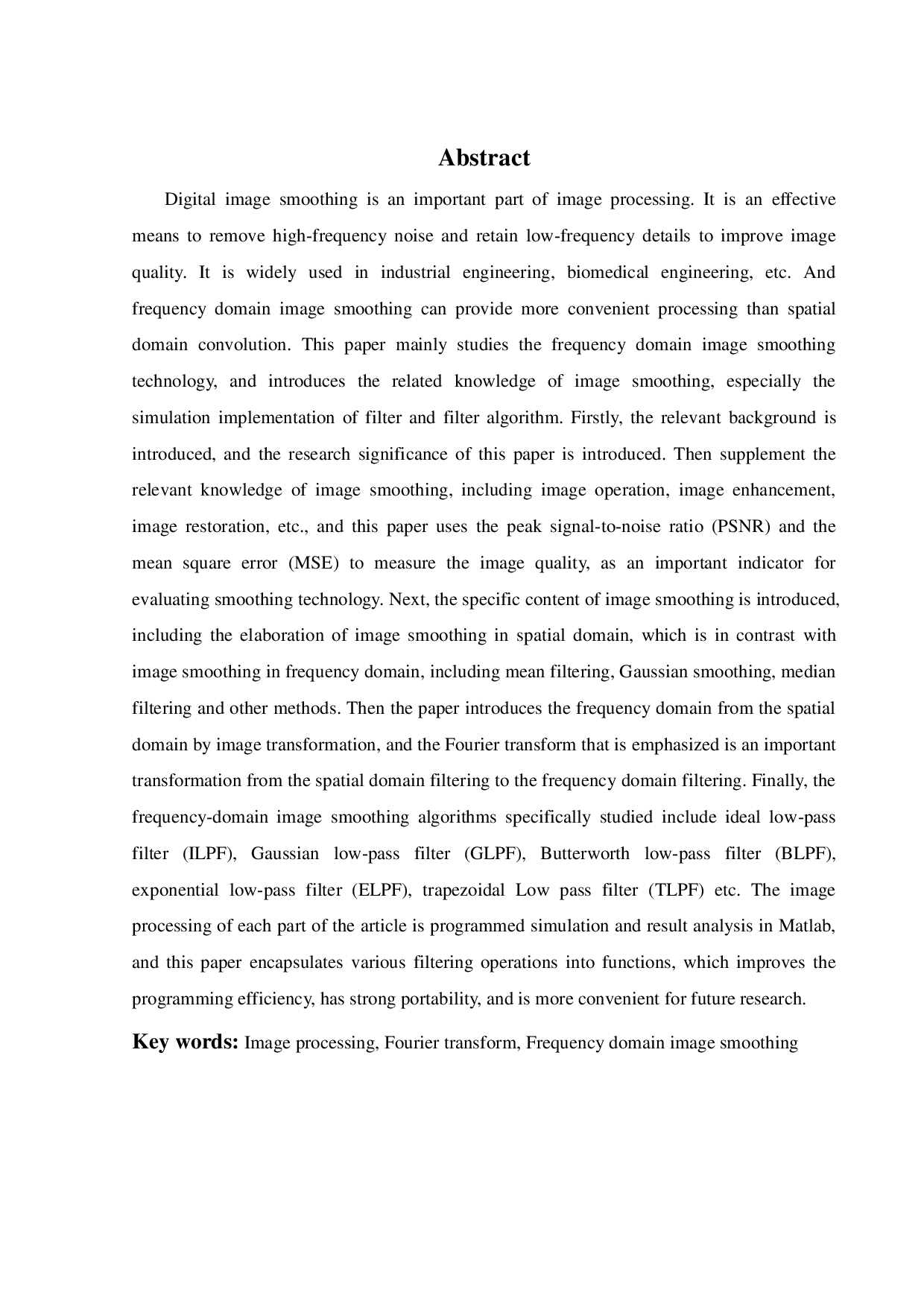 基于频域滤波的图像平滑算法性能研究-29624字.pdf 第3页