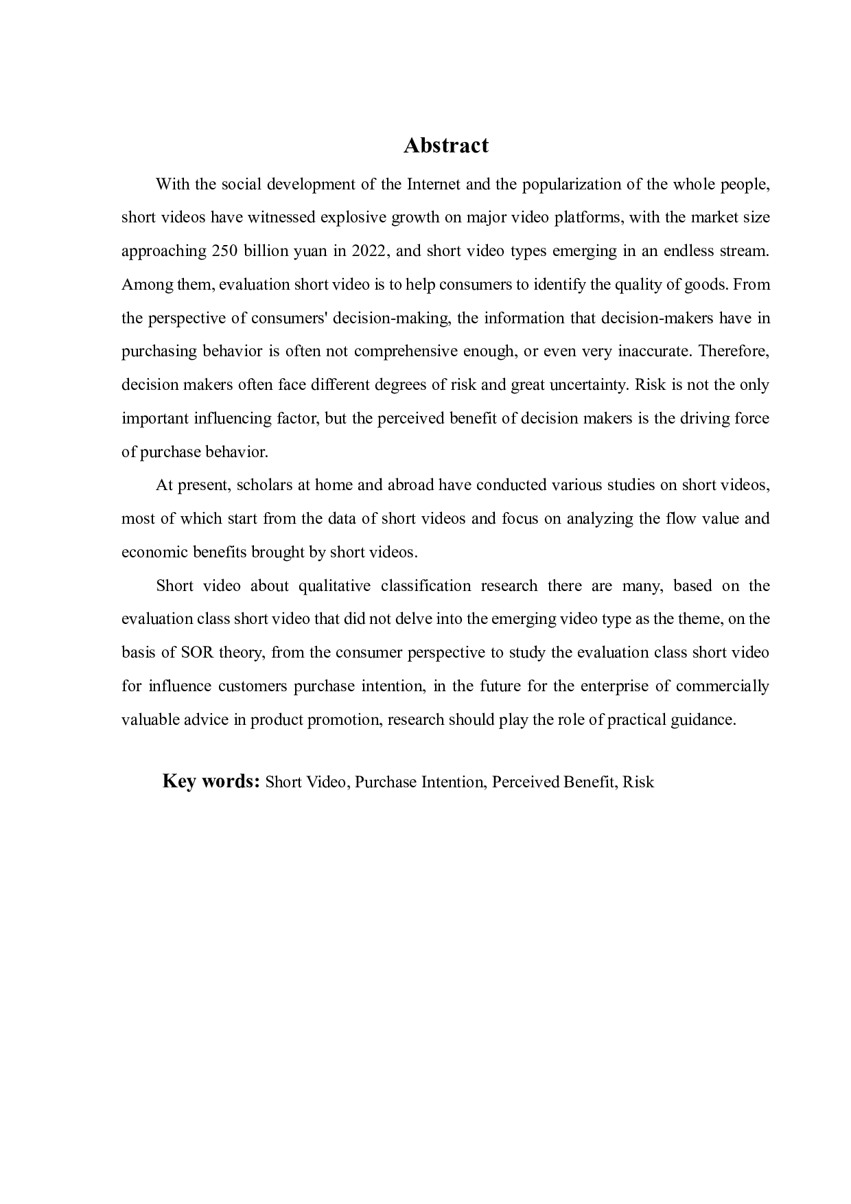测评类短视频中顾客购买意愿的影响因素研究-19304字.pdf 第1页