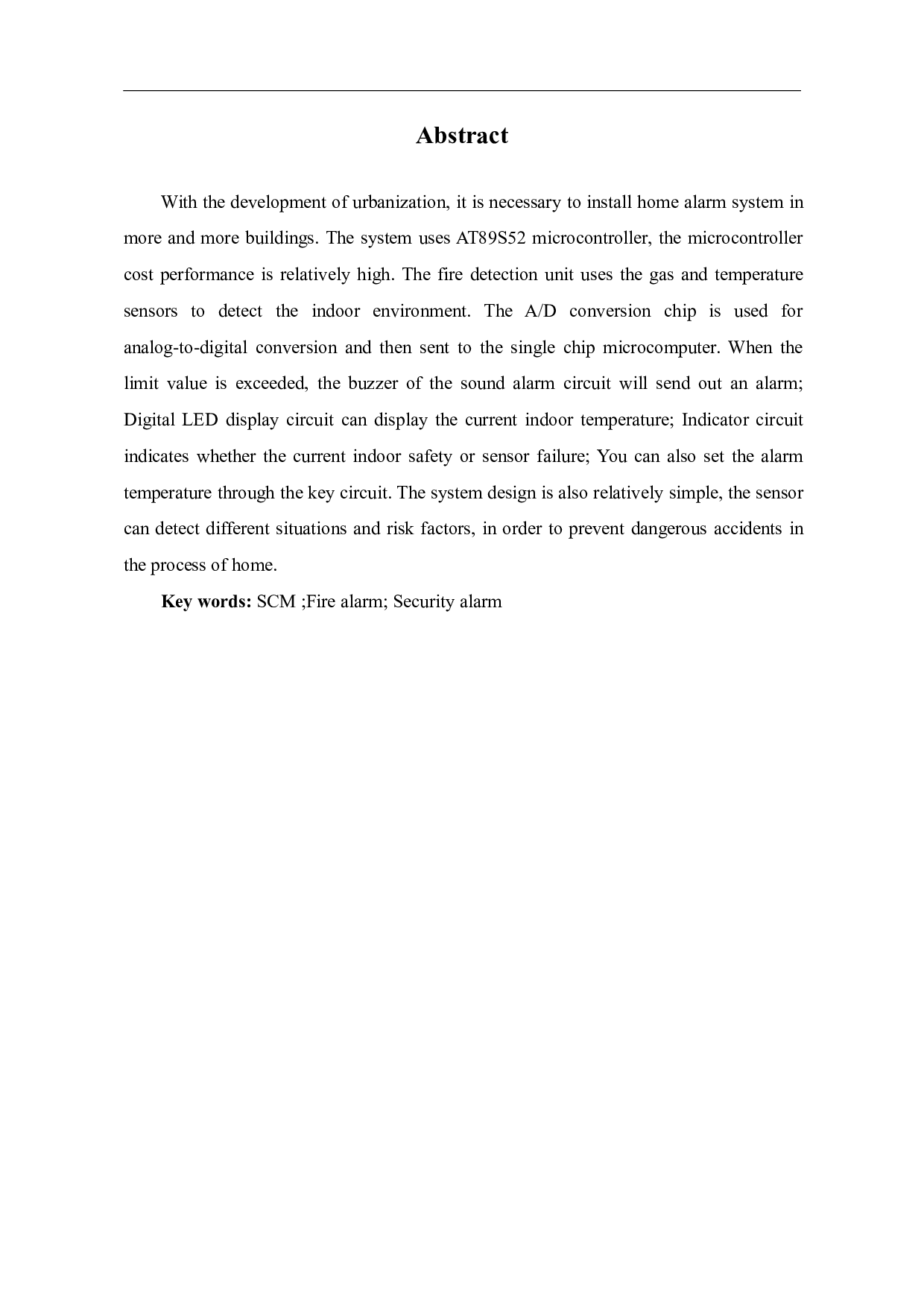 基于单片机的居家报警系统-5081字.pdf 第1页