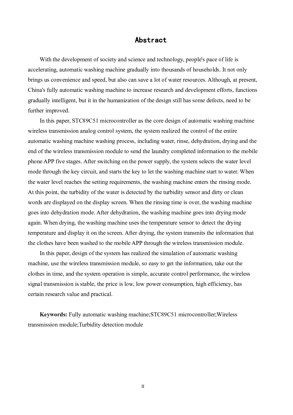 基于单片机的全自动洗衣机无线传输模拟系统的设计-17244字.pdf 第2页