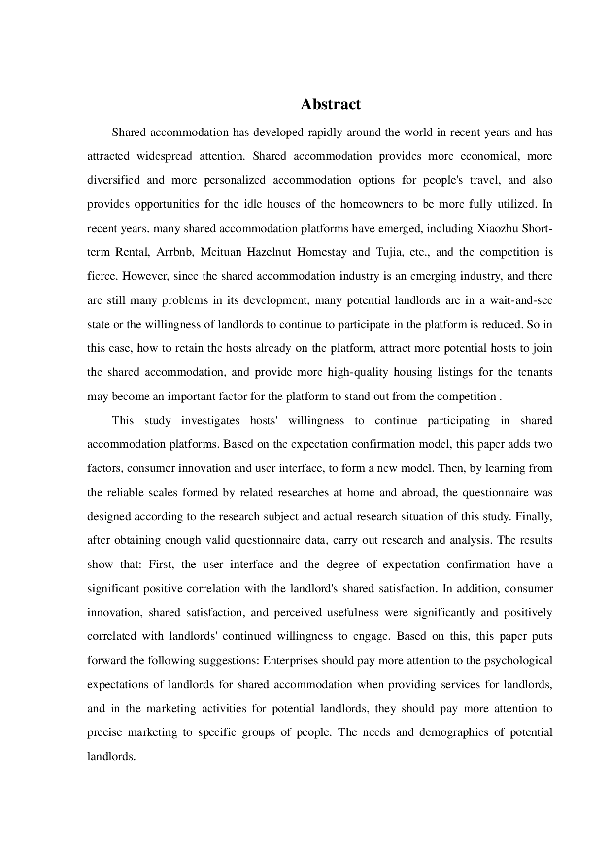 共享住宿平台上房东持续参与意愿的影响因素研究-18367字.pdf 第1页