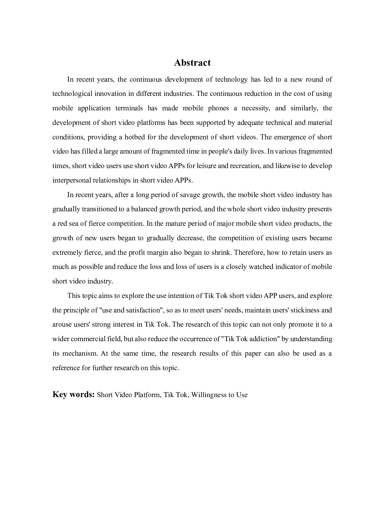 抖音APP用户使用意愿影响因素研究-19545字.pdf 第1页