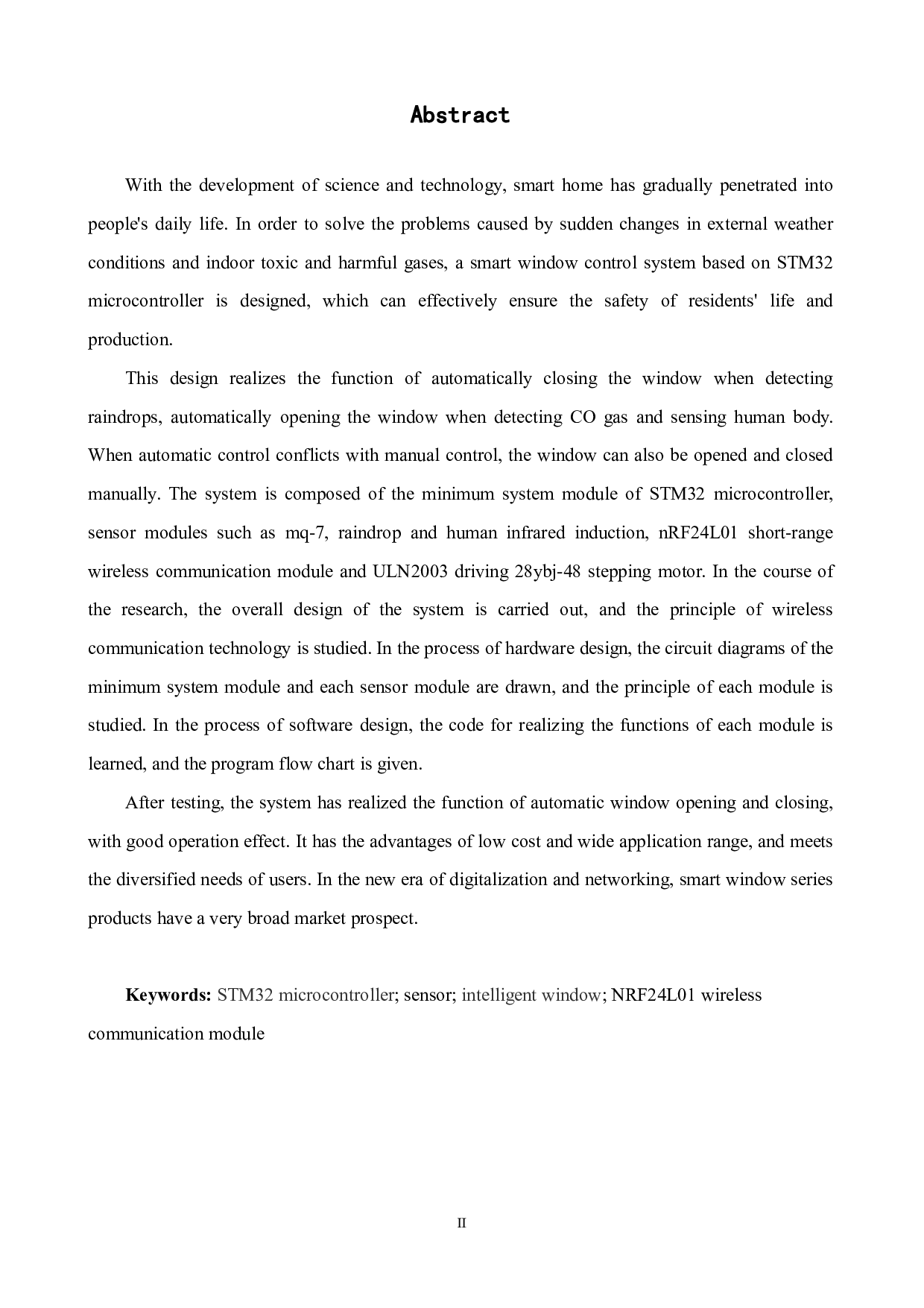 基于STM32单片机的智能窗控制系统-13766字.pdf 第2页